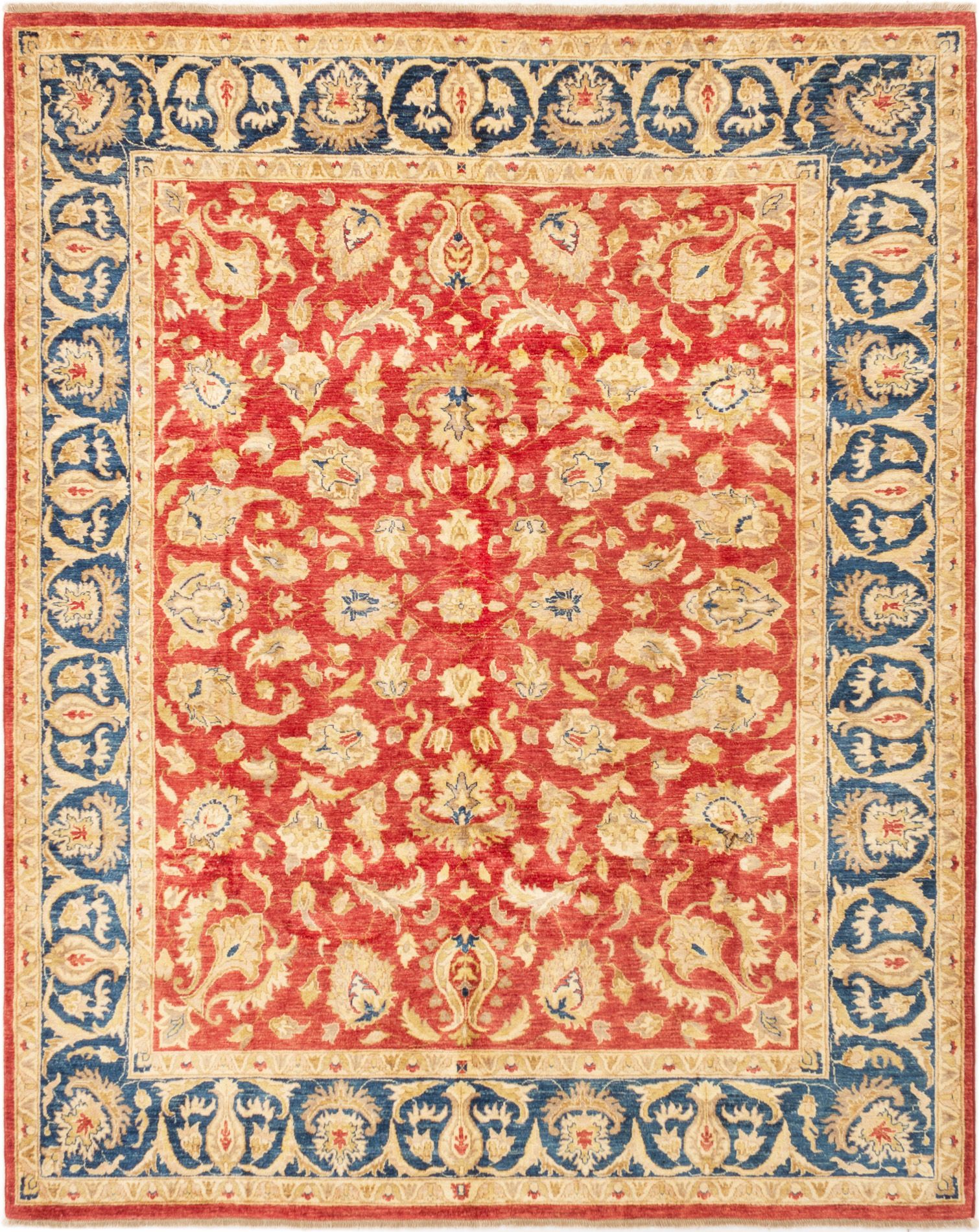 Hand-knotted Peshawar Finest Red Wool Rug 8'0" x 10'0" Size: 8'0" x 10'0"  