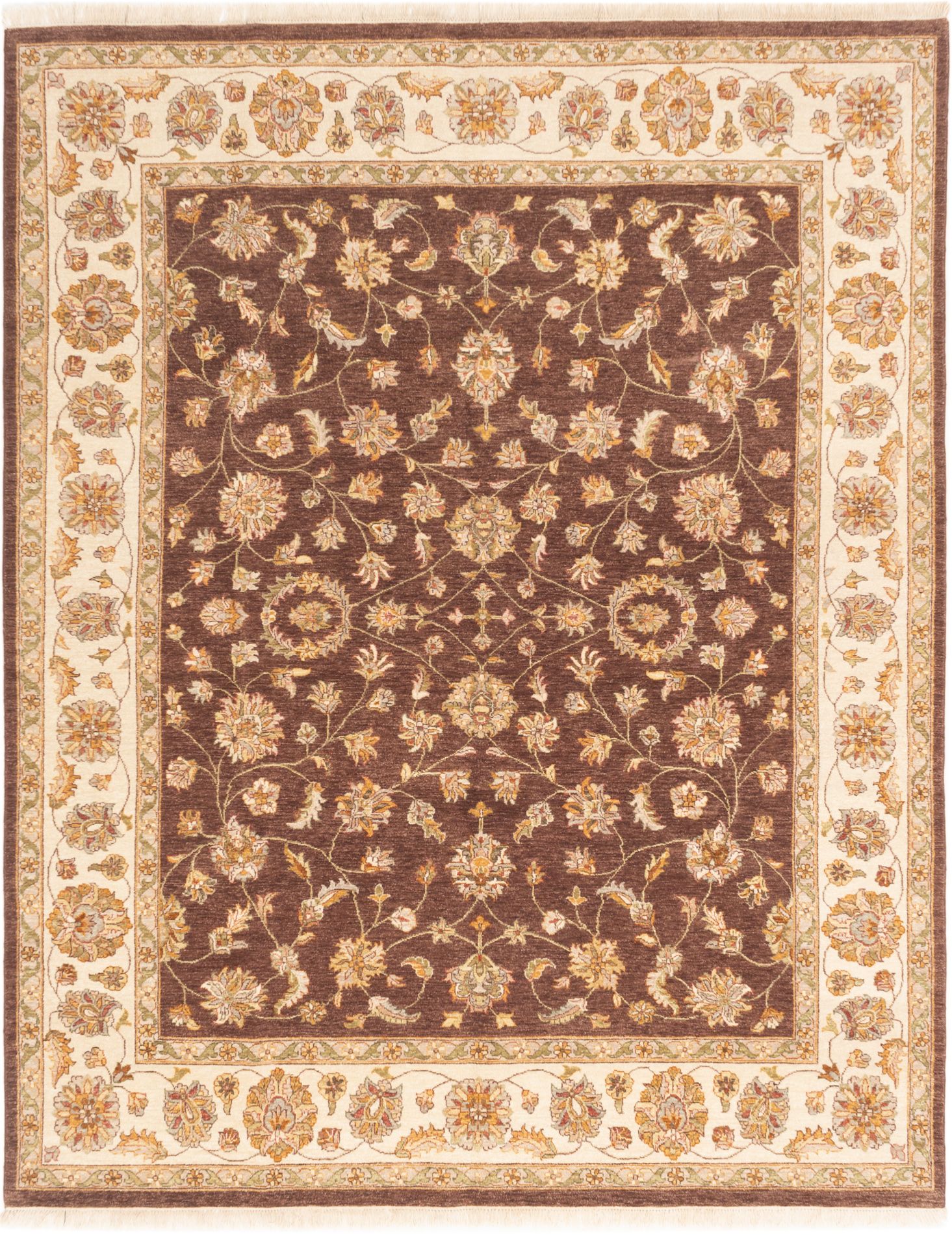 Hand-knotted Chobi Twisted Dark Brown Wool Rug 8'1" x 10'1" Size: 8'1" x 10'1"  