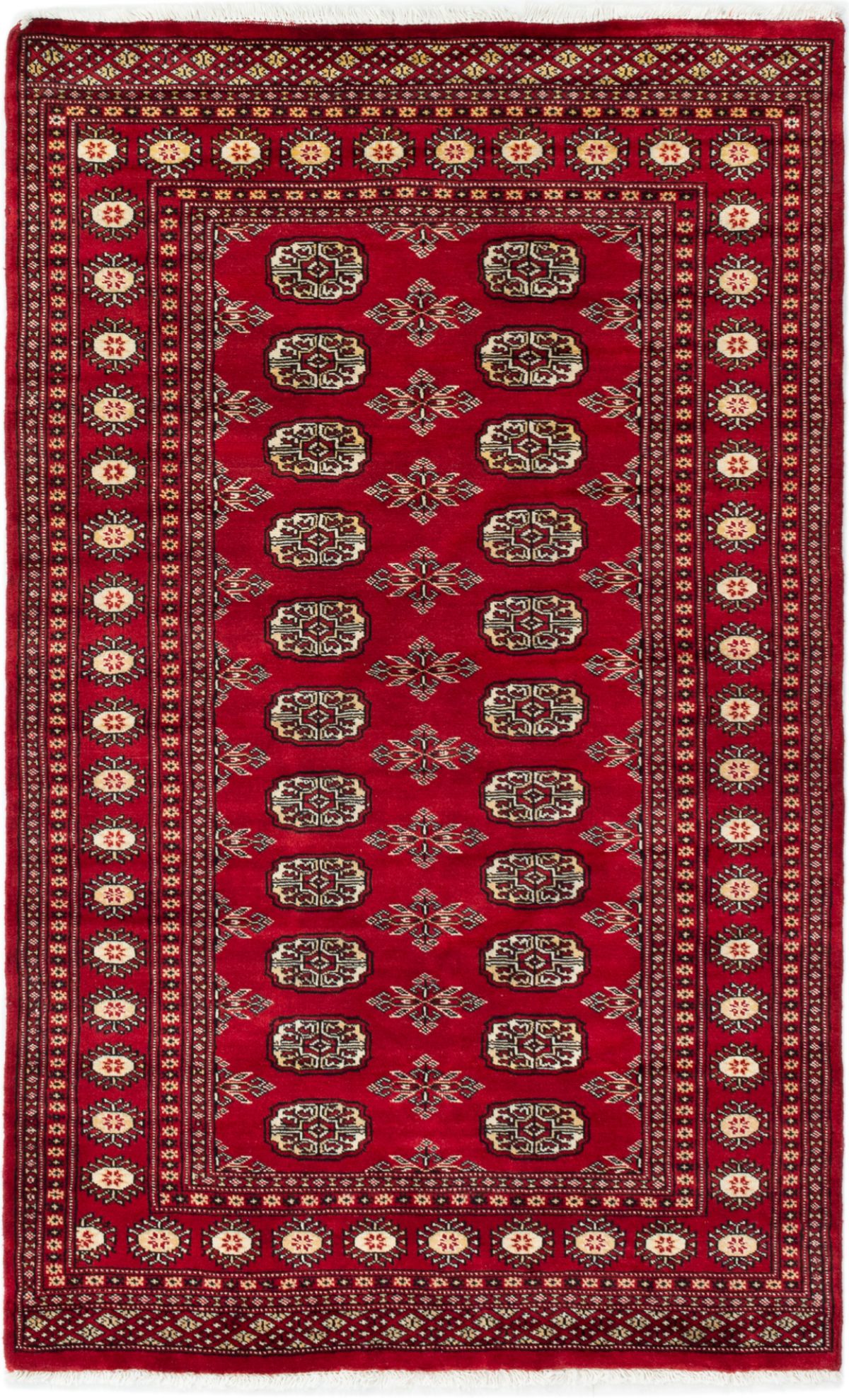 Hand-knotted Finest Peshawar Bokhara Red Wool Rug 3'10" x 6'4" Size: 3'10" x 6'4"  