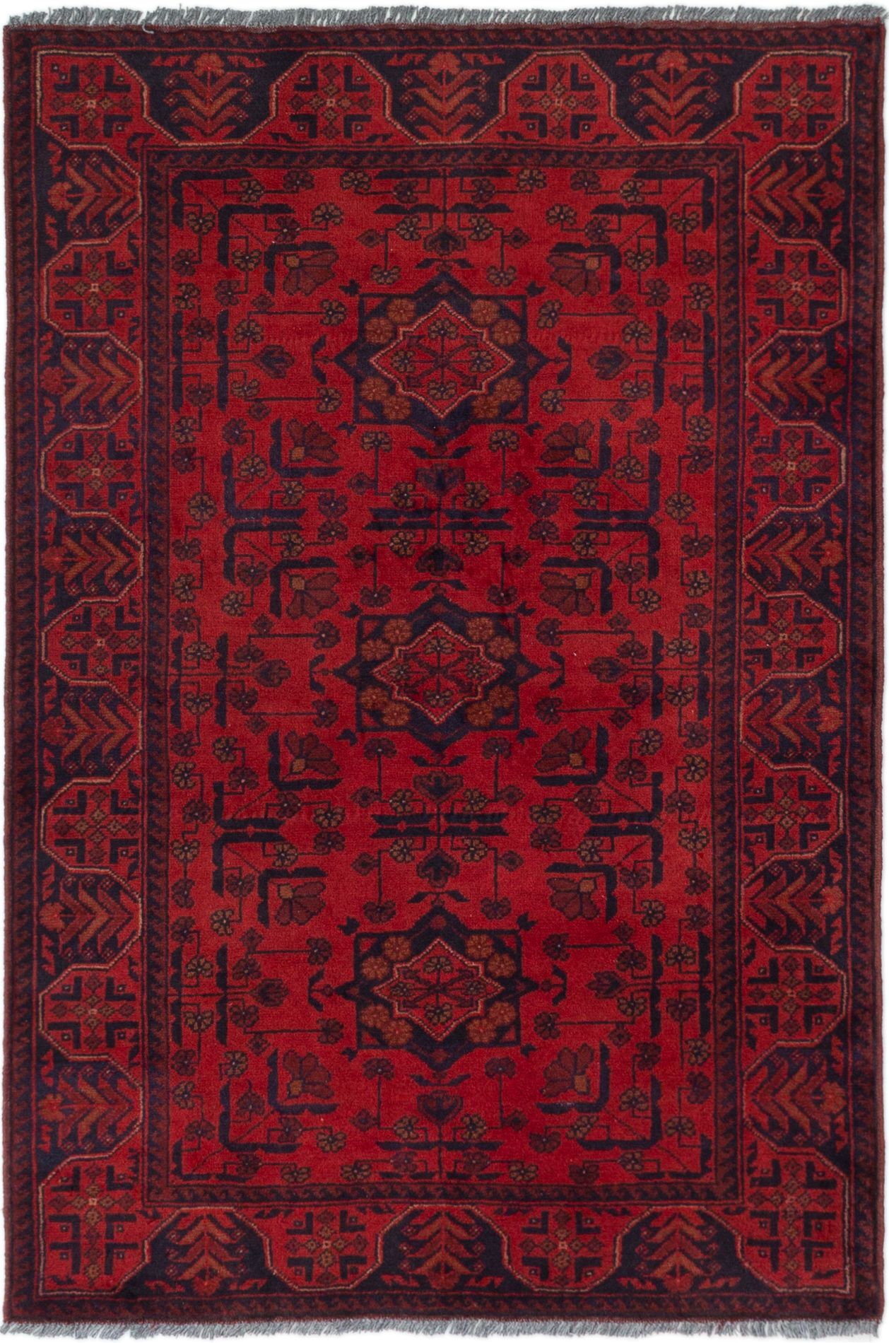 Hand-knotted Finest Khal Mohammadi Red Wool Rug 3'3" x 4'11" (43) Size: 3'3" x 4'11"  