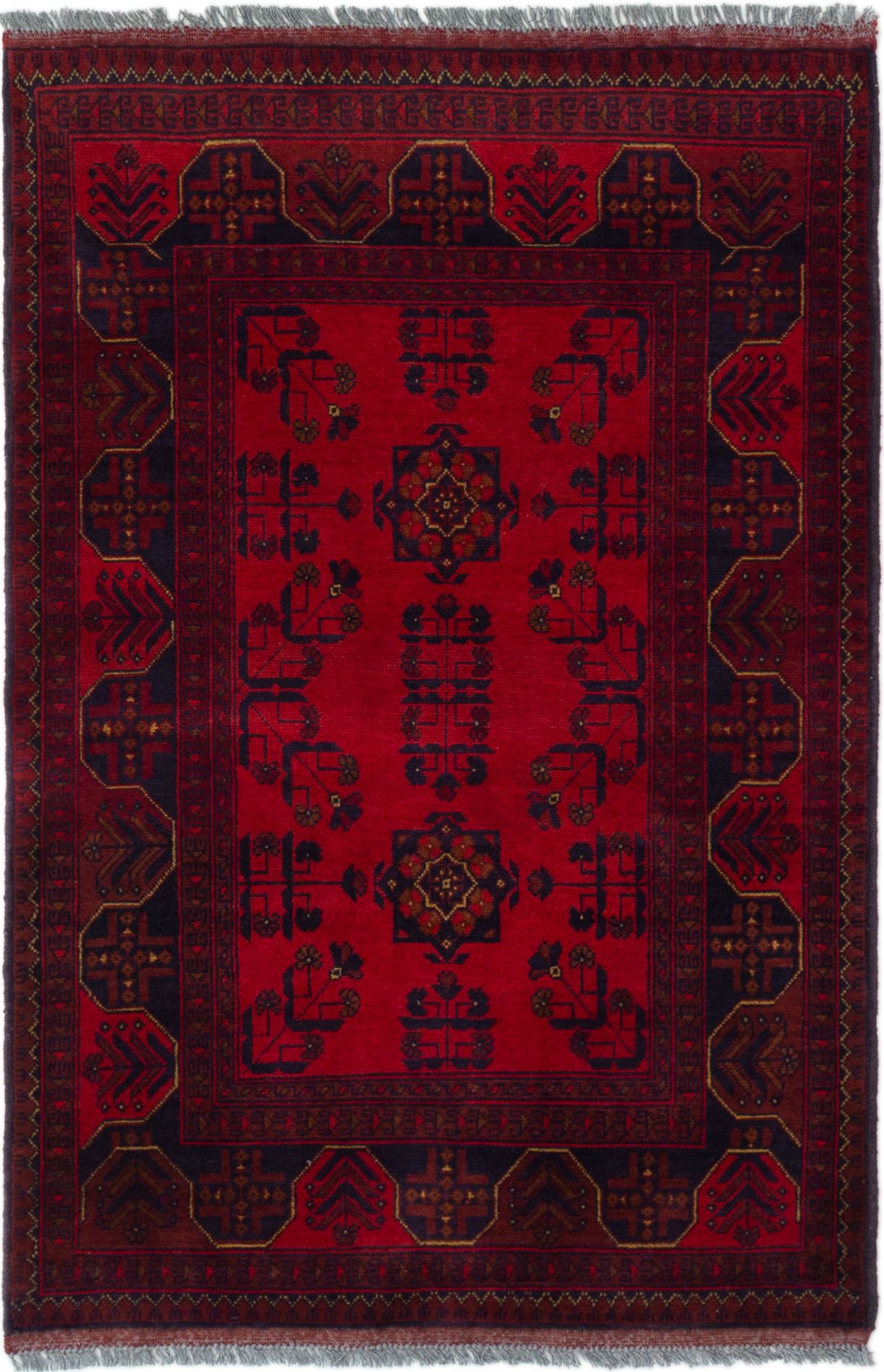 Hand-knotted Finest Khal Mohammadi Red Wool Rug 3'3" x 5'0" (36) Size: 3'3" x 5'0"  