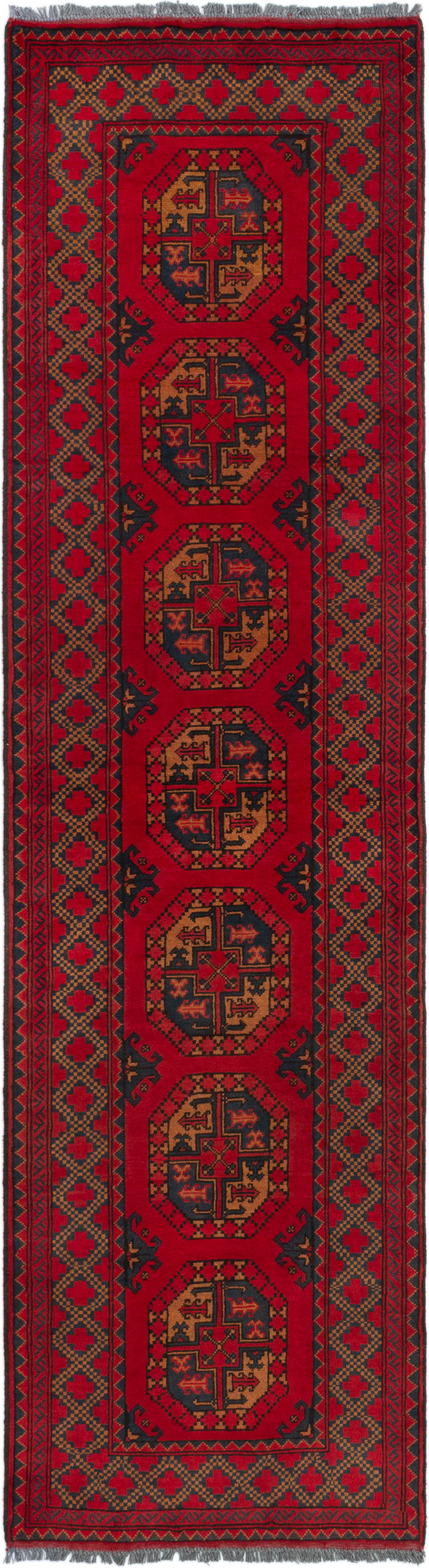 Hand-knotted Finest Kargahi Red Wool Rug 2'8" x 10'1" Size: 2'8" x 10'1"  
