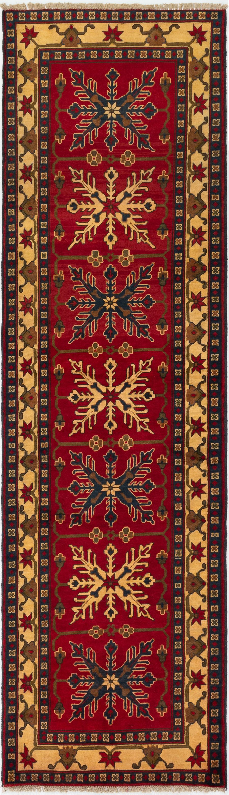 Hand-knotted Finest Kargahi Dark Red Wool Rug 2'8" x 9'6" Size: 2'8" x 9'6"  