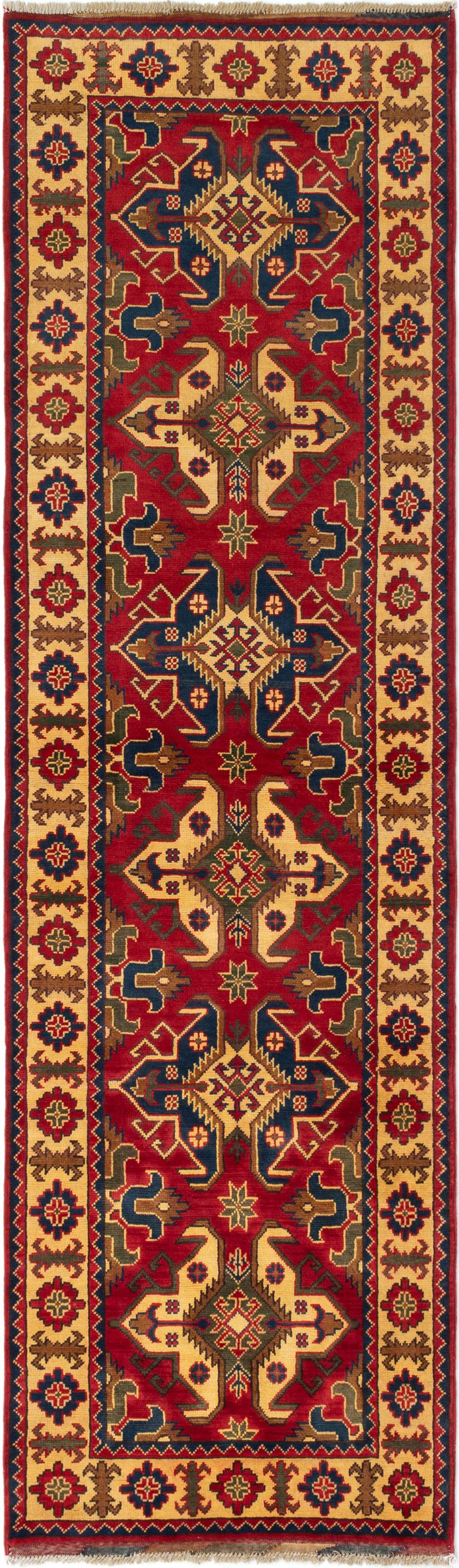 Hand-knotted Finest Kargahi Red Wool Rug 2'10" x 9'7" Size: 2'10" x 9'7"  
