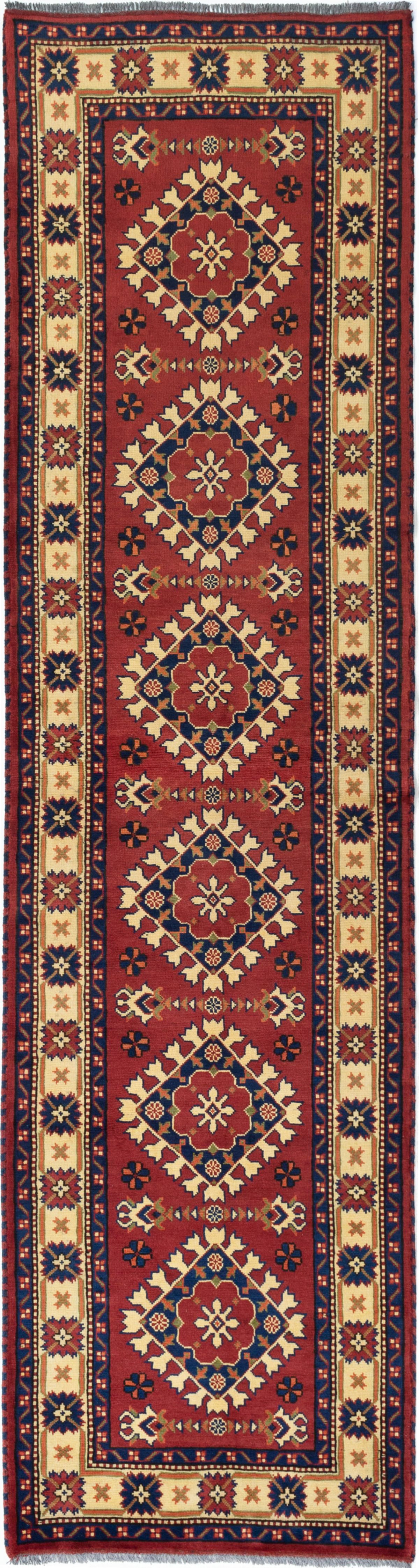 Hand-knotted Finest Kargahi Dark Red Wool Rug 2'9" x 10'10" Size: 2'9" x 10'10"  