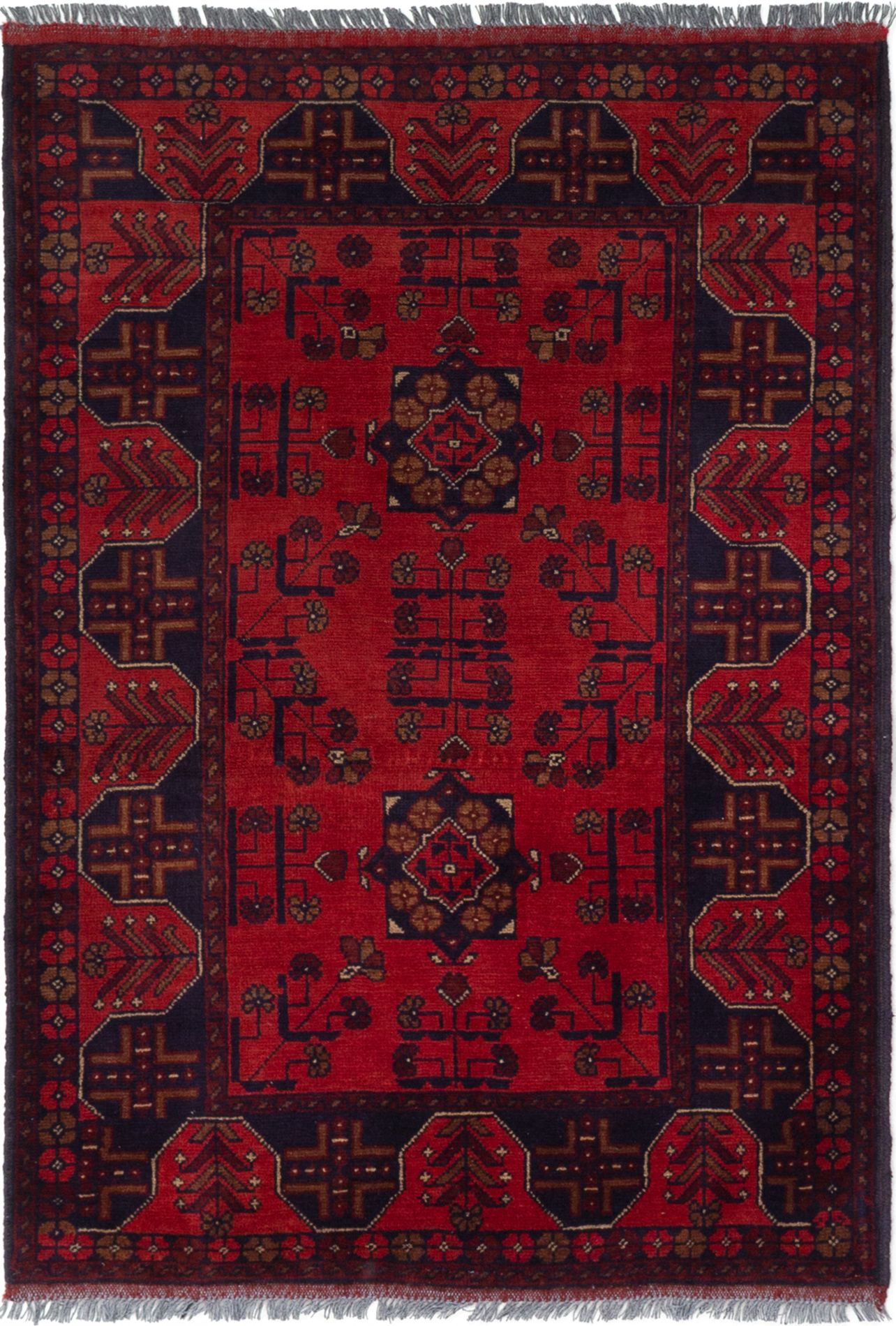 Hand-knotted Finest Khal Mohammadi Red Wool Rug 3'4" x 4'11" (30) Size: 3'4" x 4'11"  