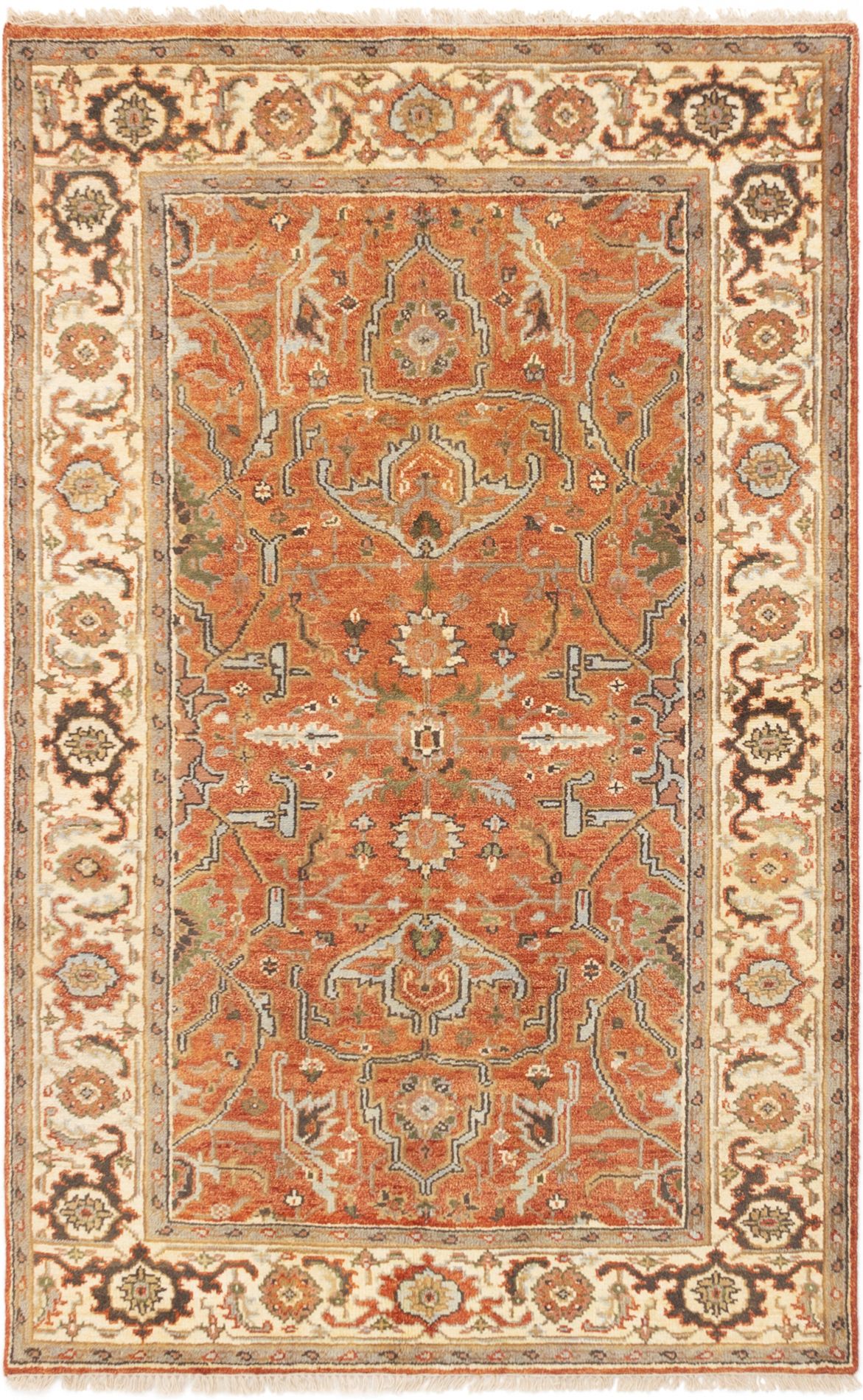 Hand-knotted Serapi Heritage Dark Copper Wool Rug 5'0" x 7'10"  Size: 5'0" x 7'10"  