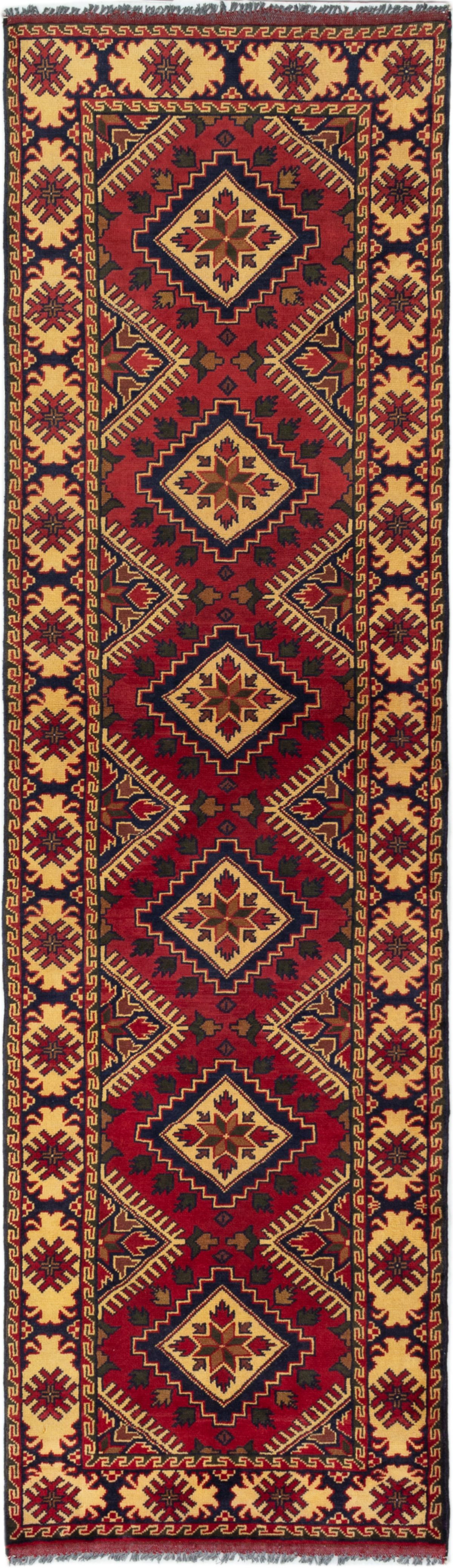 Hand-knotted Finest Kargahi Dark Red Wool Rug 2'8" x 9'9" Size: 2'8" x 9'9"  