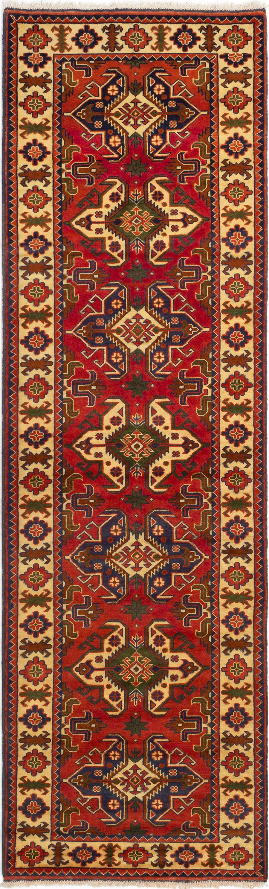Hand-knotted Finest Kargahi Dark Copper Wool Rug 2'11" x 10'1" Size: 2'11" x 10'1"  