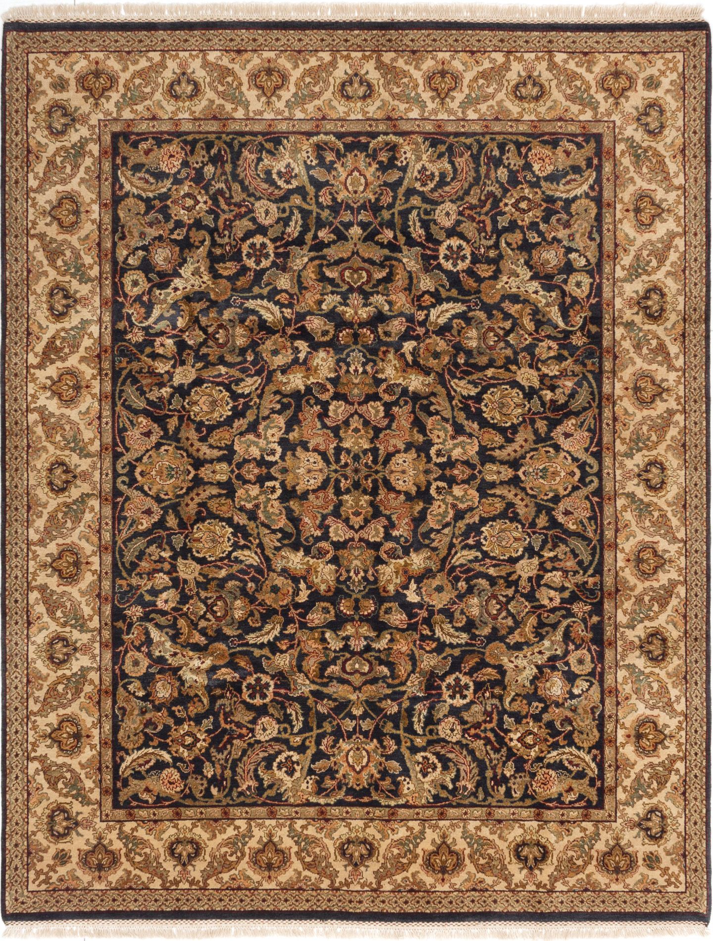 Hand-knotted Jamshidpour Dark Navy Wool Rug 8'3" x 10'3" Size: 8'3" x 10'3"  