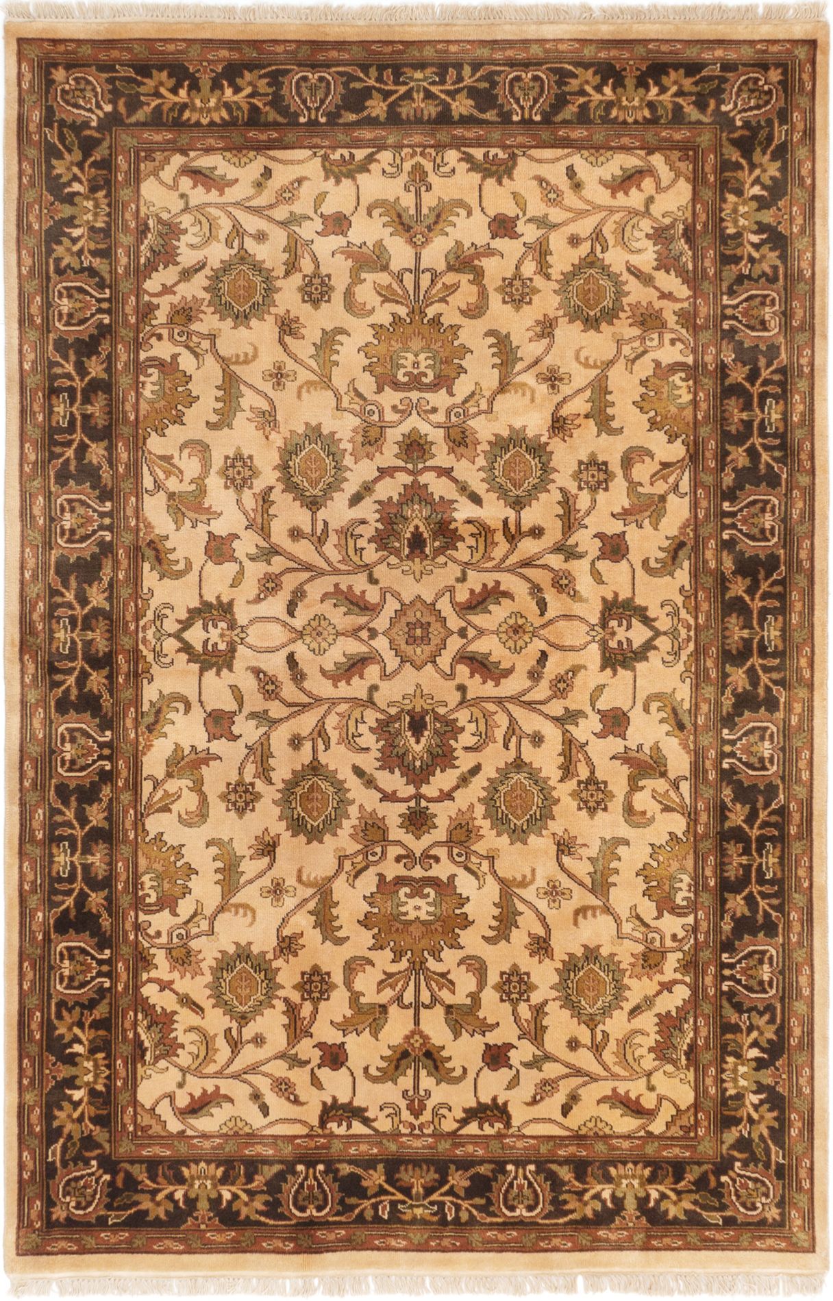 Hand-knotted Sultanabad Ivory Wool Rug 6'0" x 8'8" Size: 6'0" x 8'8"  