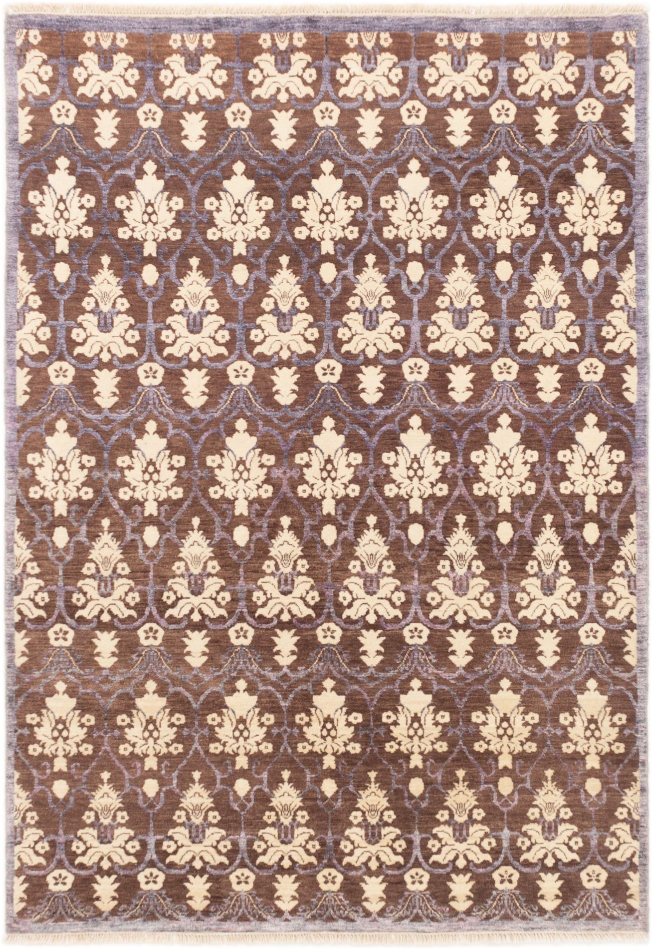 Hand-knotted Jules Ushak Brown  Rug 4'10" x 7'0" Size: 4'10" x 7'0"  