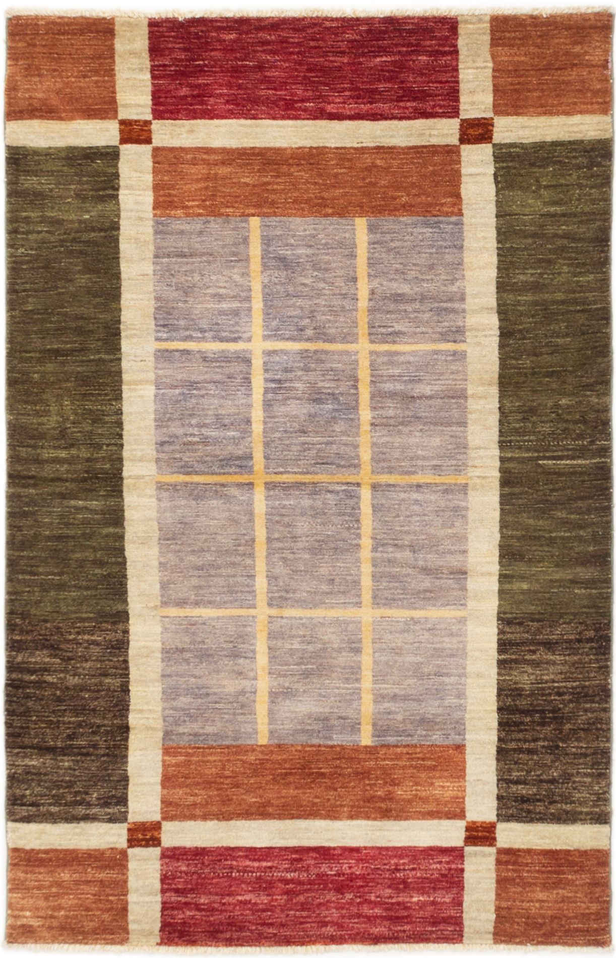 Hand-knotted Ziegler Chobi Grey, Red Wool Rug 4'1" x 6'3" Size: 4'1" x 6'3"  