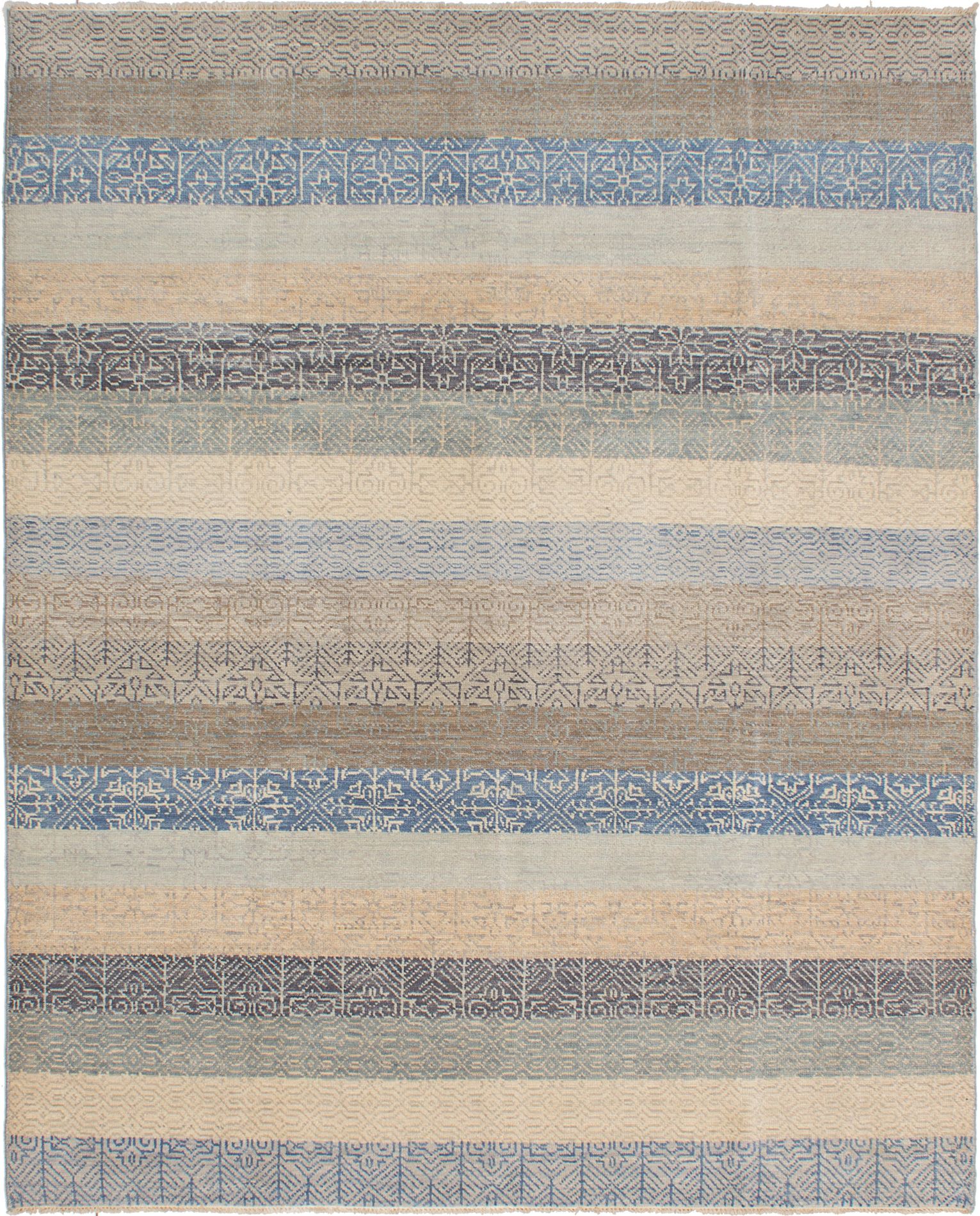 Hand-knotted Finest Ushak Light Blue  Wool Rug 8'0" x 10'0"  Size: 8'0" x 10'0"  