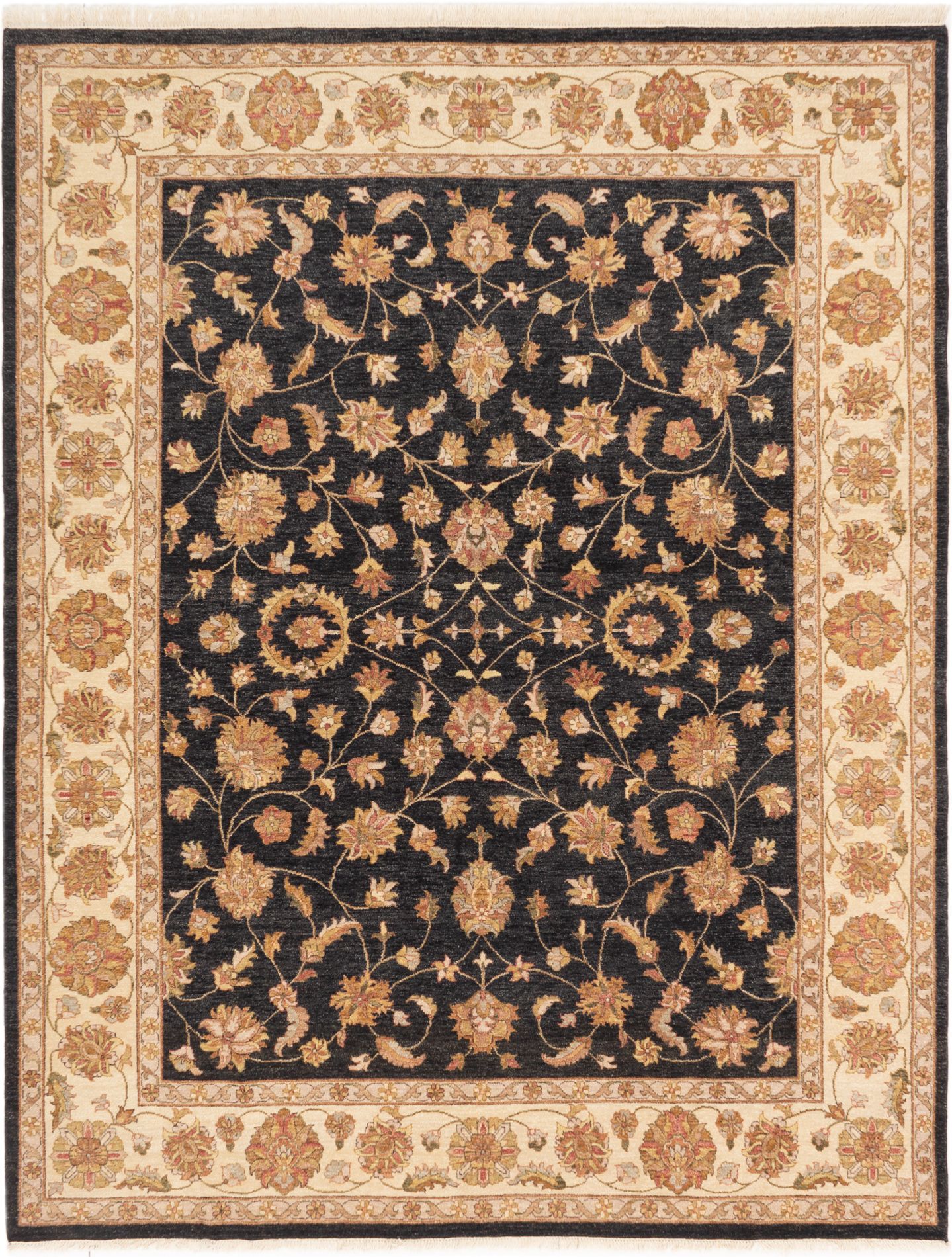 Hand-knotted Chobi Twisted Black Wool Rug 8'0" x 10'3" Size: 8'0" x 10'3"  