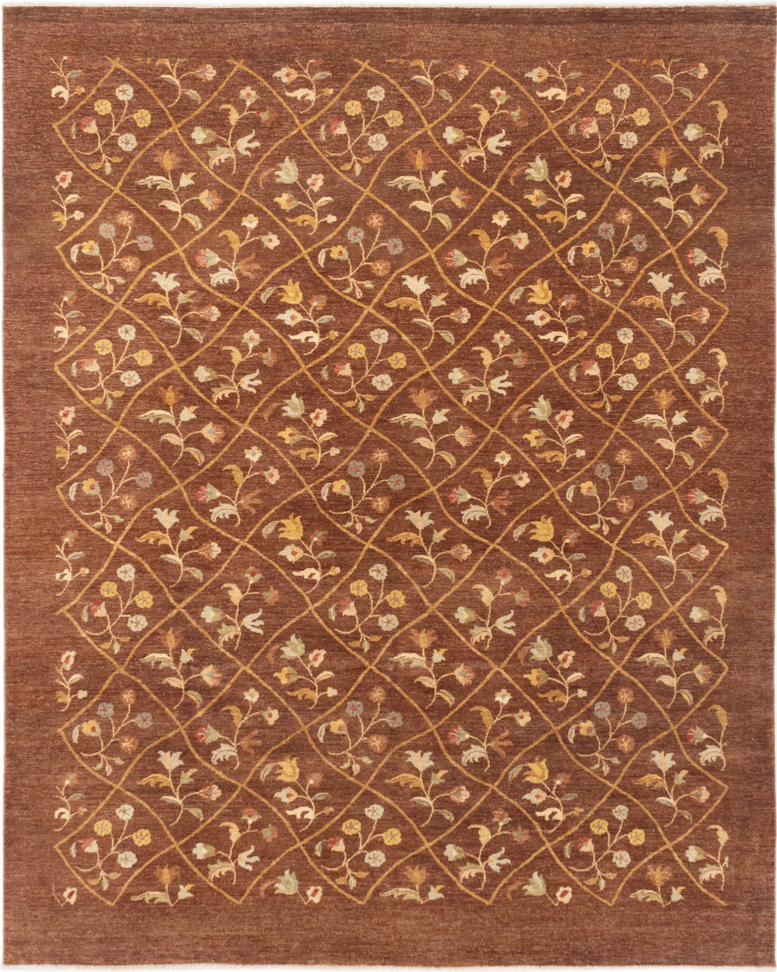 Hand-knotted Chobi Twisted Dark Brown Wool Rug 8'0" x 10'0"  Size: 8'0" x 10'0"  