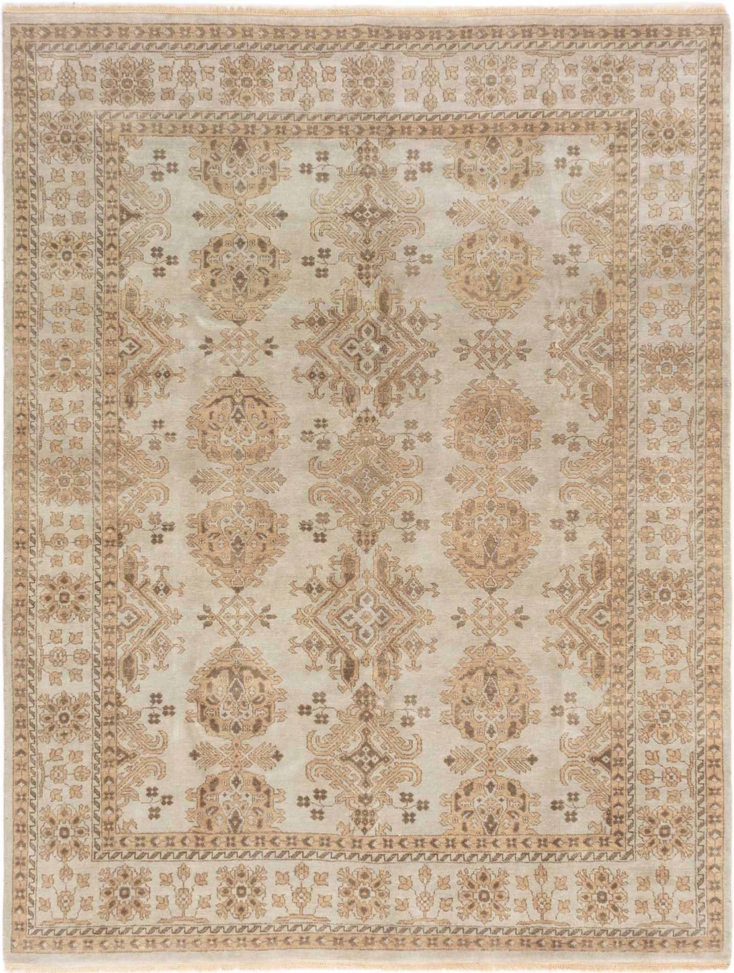 Hand-knotted Finest Ushak Grey Wool Rug 8'0" x 10'3" Size: 8'0" x 10'3"  