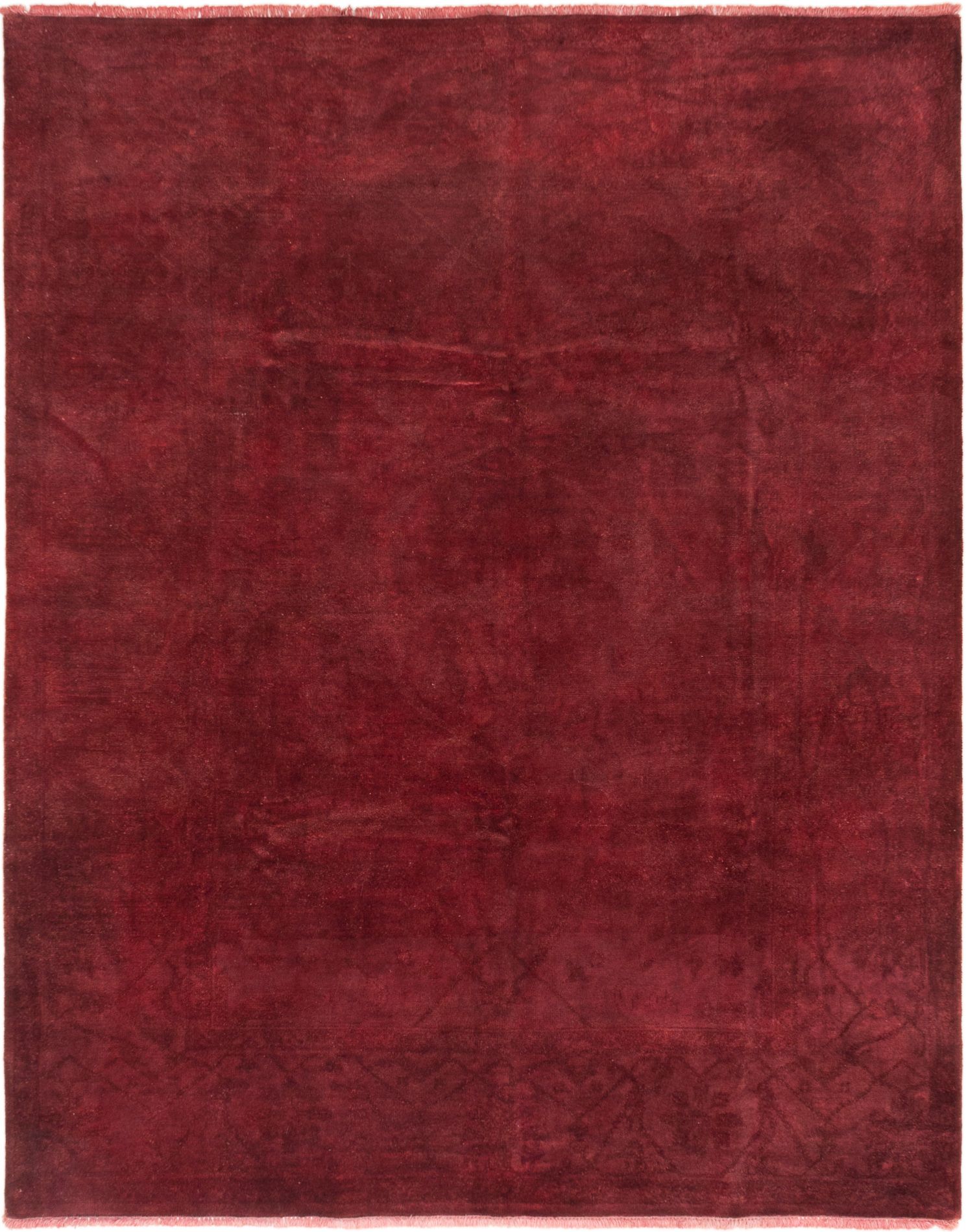 Hand-knotted Color transition Burgundy Wool Rug 8'1" x 10'0" Size: 8'1" x 10'0"  