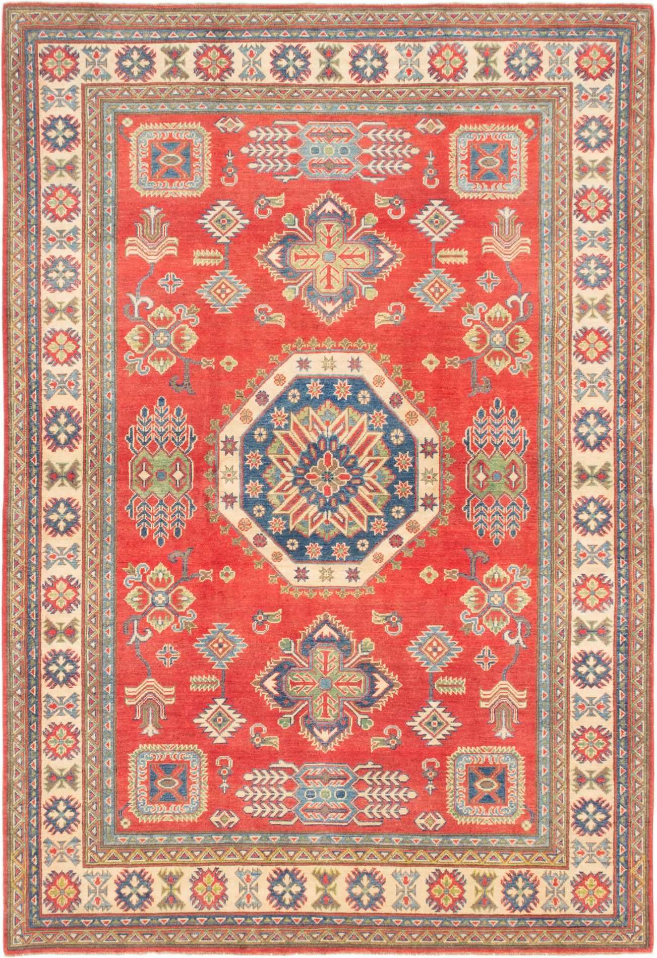 Hand-knotted Finest Gazni Red Wool Rug 6'0" x 8'7"  Size: 6'0" x 8'7"  