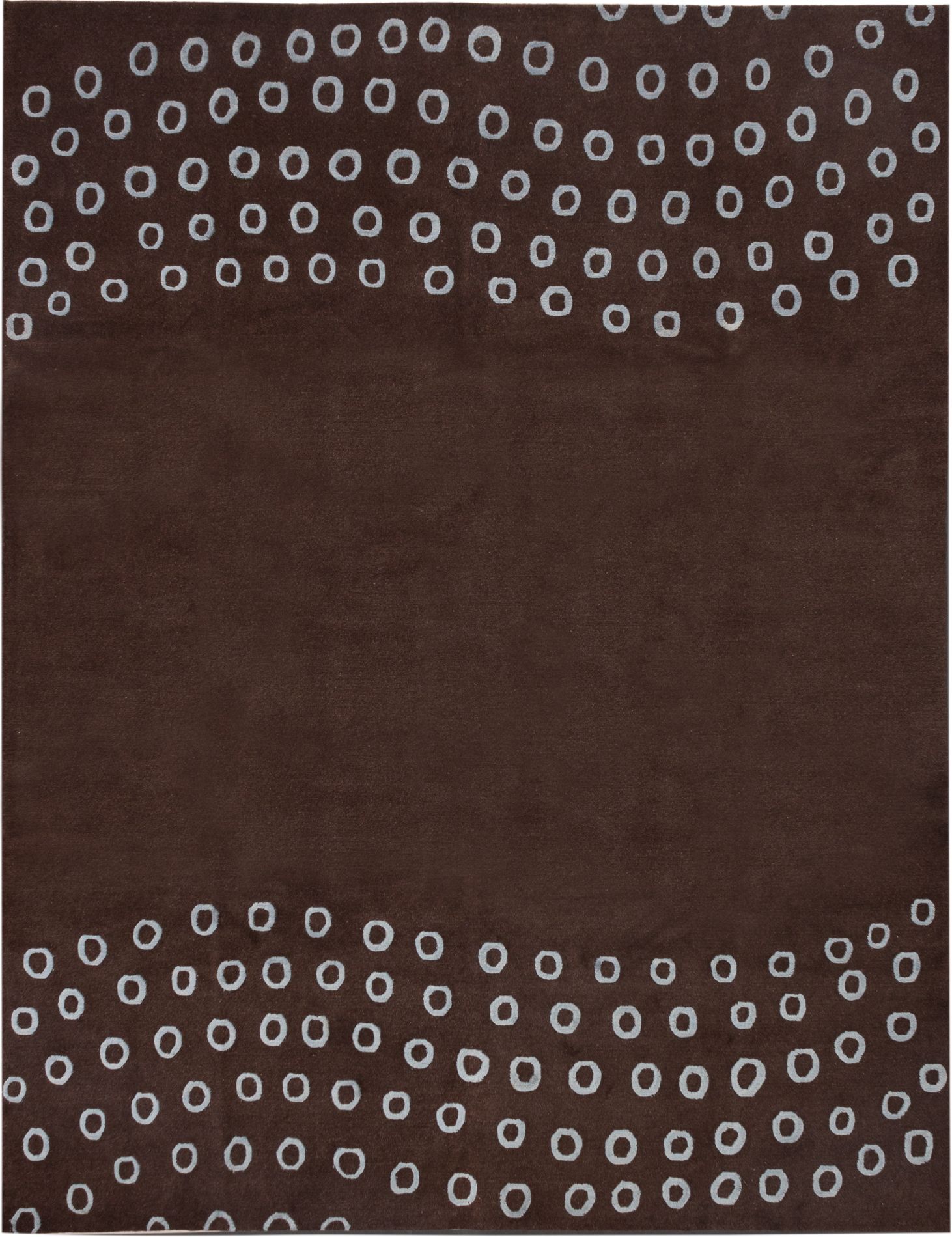 Hand-knotted Aurora Dark Brown Wool Rug 9'0" x 12'0" Size: 9'0" x 12'0"  
