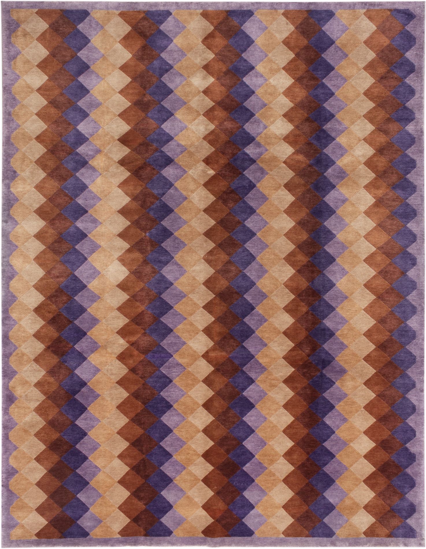 Hand-knotted Aurora Tan Wool Rug 9'1" x 11'8" Size: 9'1" x 11'8"  