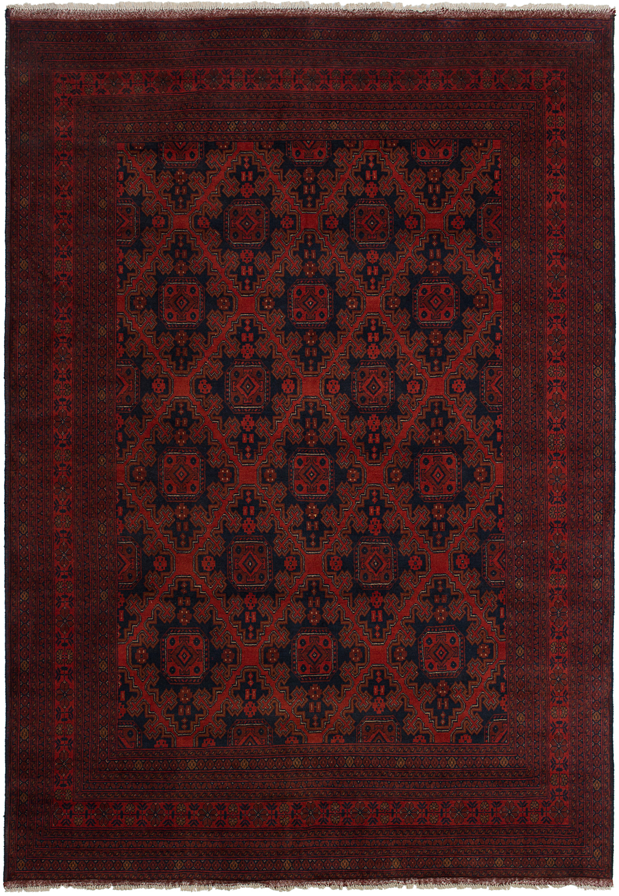 Hand-knotted Finest Khal Mohammadi Dark Red Wool Rug 6'7" x 9'8" Size: 6'7" x 9'8"  