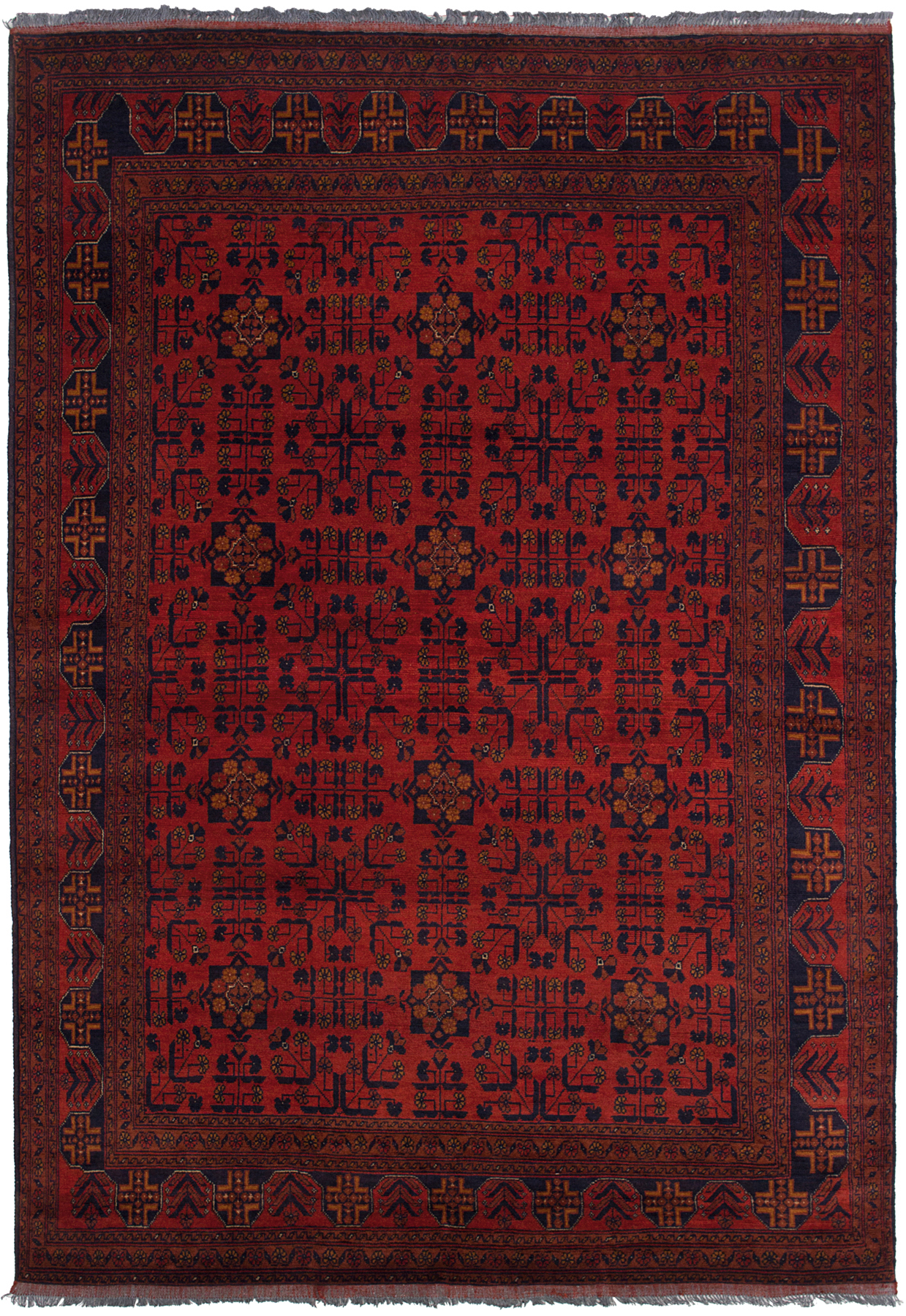Hand-knotted Finest Khal Mohammadi Red Wool Rug 6'7" x 9'8"  Size: 6'7" x 9'8"  