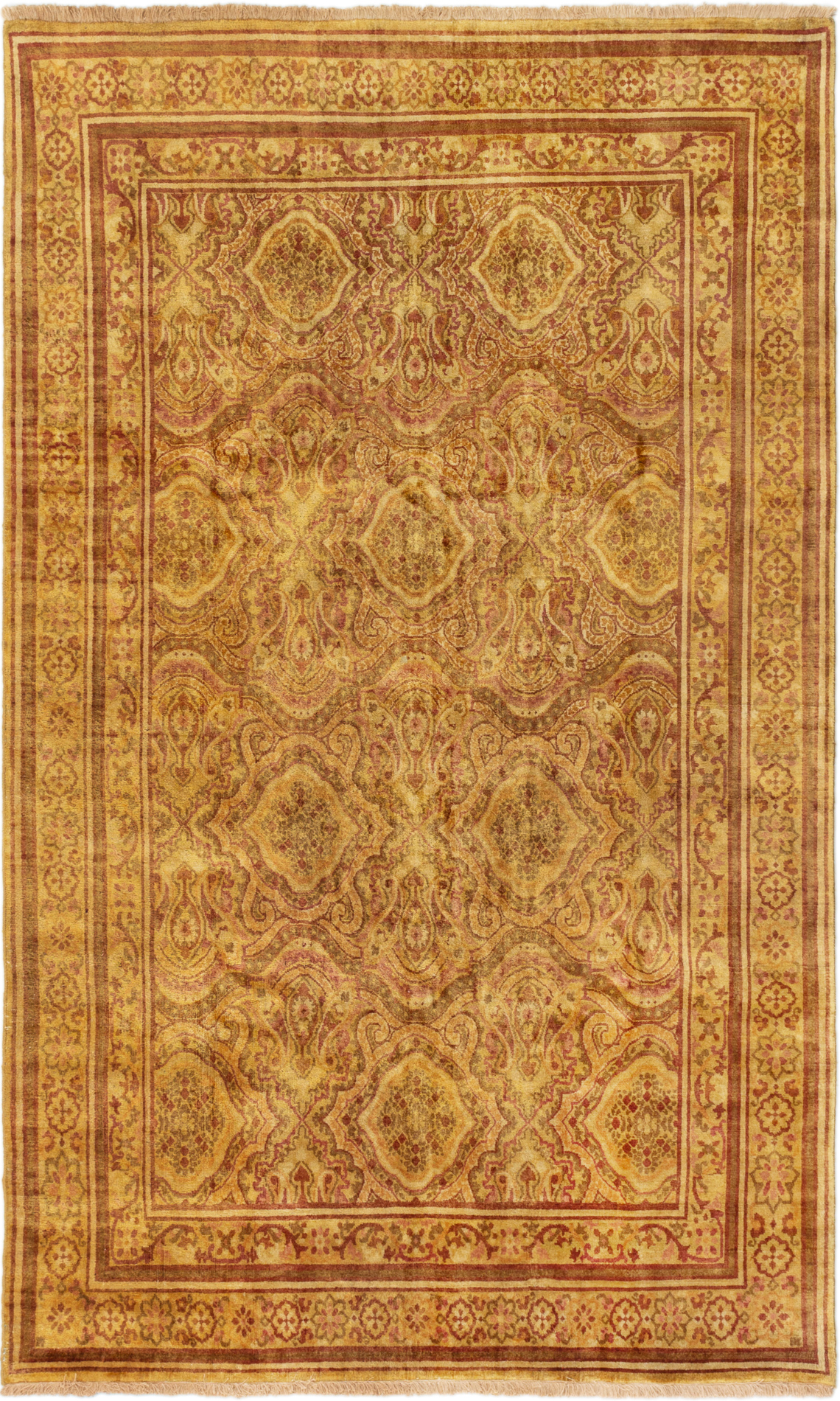Hand-knotted Royal Mahal Light Brown, Light Gold Wool Rug 5'1" x 8'5" Size: 5'1" x 8'5"  