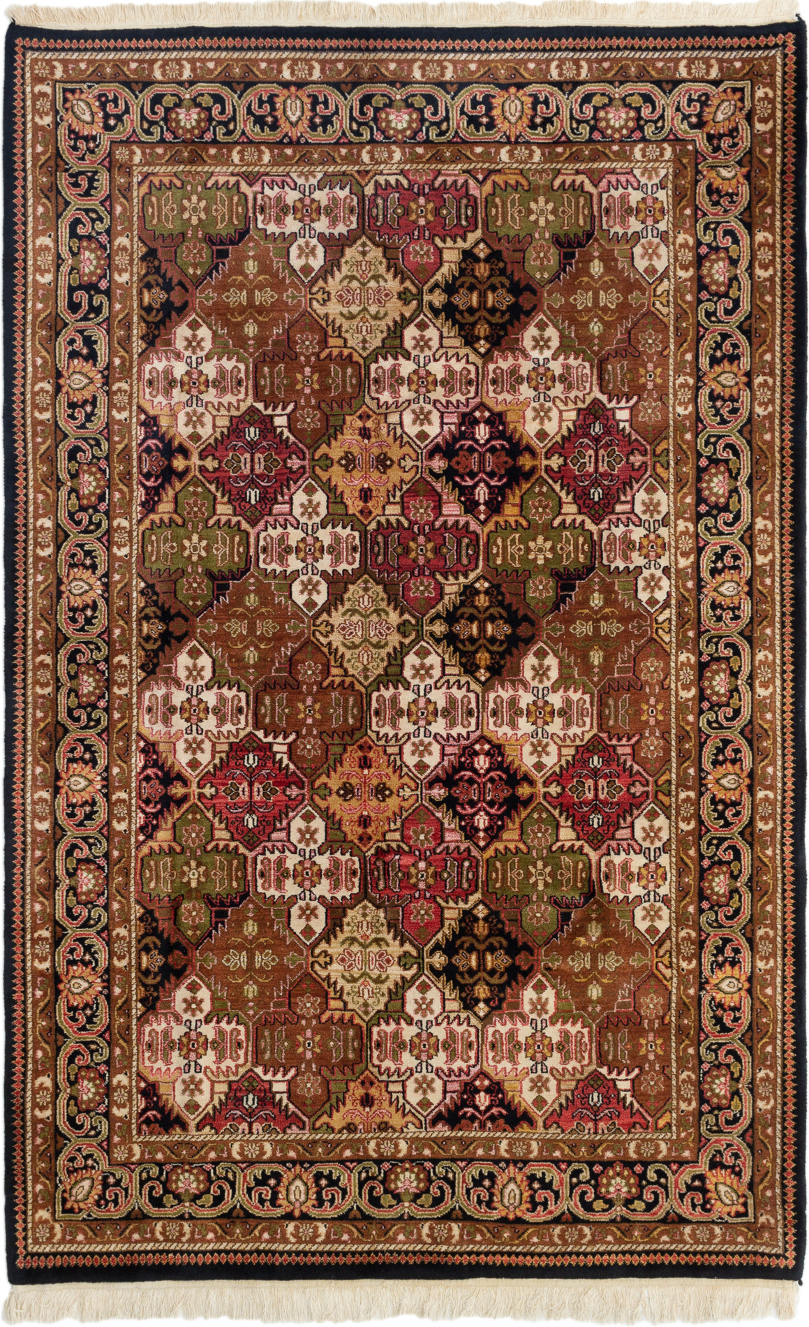 Hand-knotted Jamshidpour Black, Brown Wool Rug 5'5" x 8'5" Size: 5'5" x 8'5"  