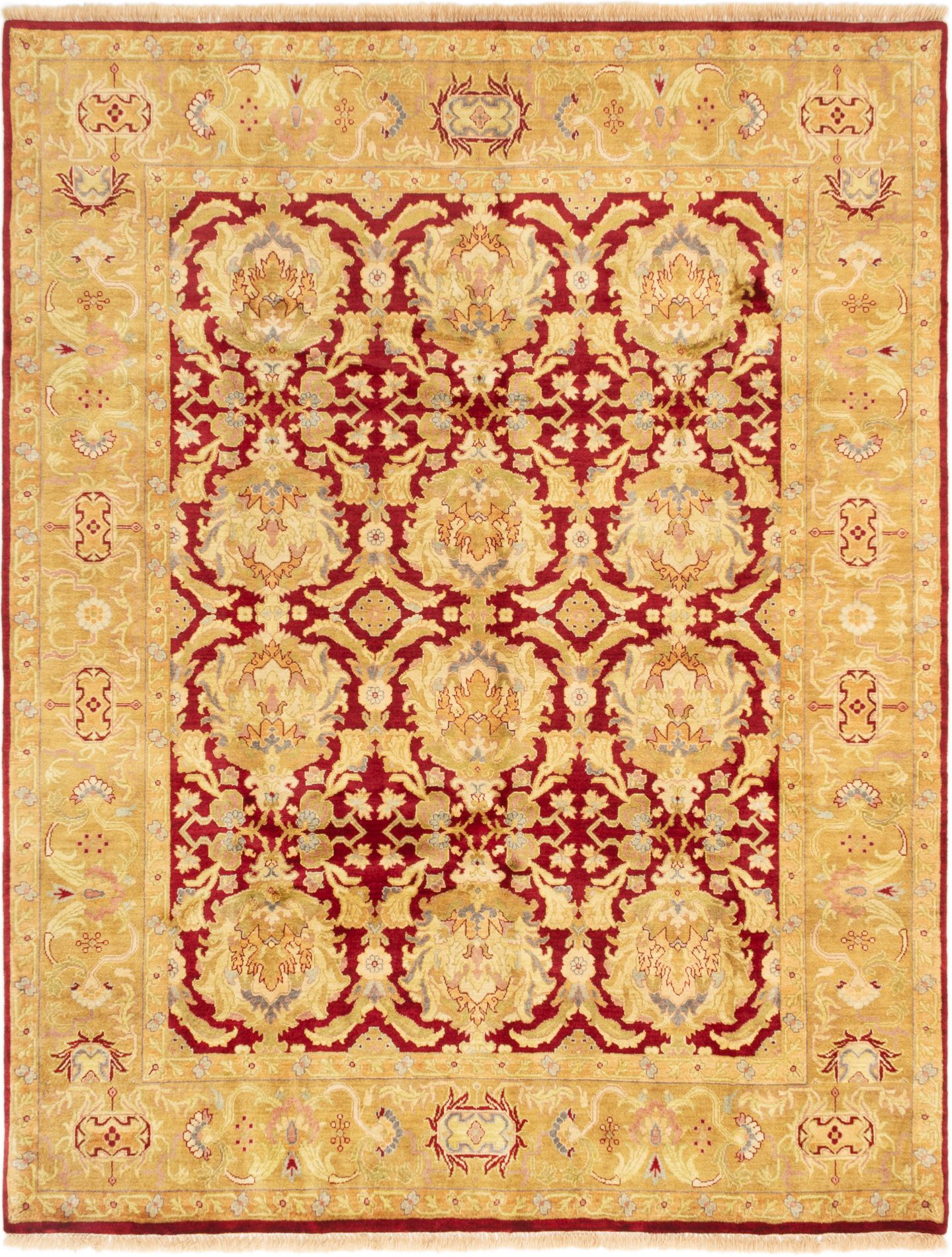 Hand-knotted Sultanabad Dark Red Wool Rug 7'10" x 9'10" Size: 7'10" x 9'10"  
