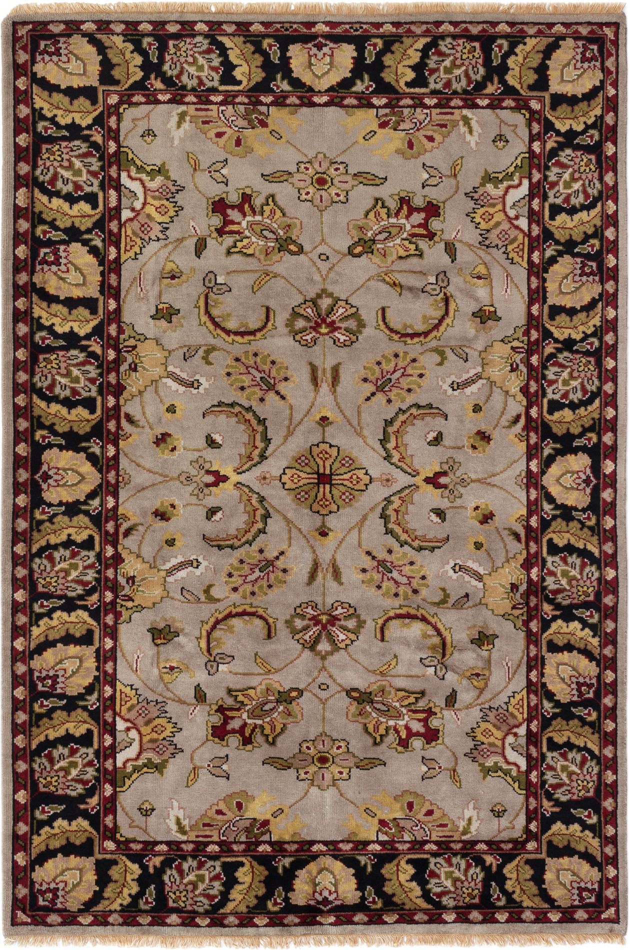 Hand-knotted Royal Mahal Light Grey Wool Rug 5'9" x 8'7" Size: 5'9" x 8'7"  