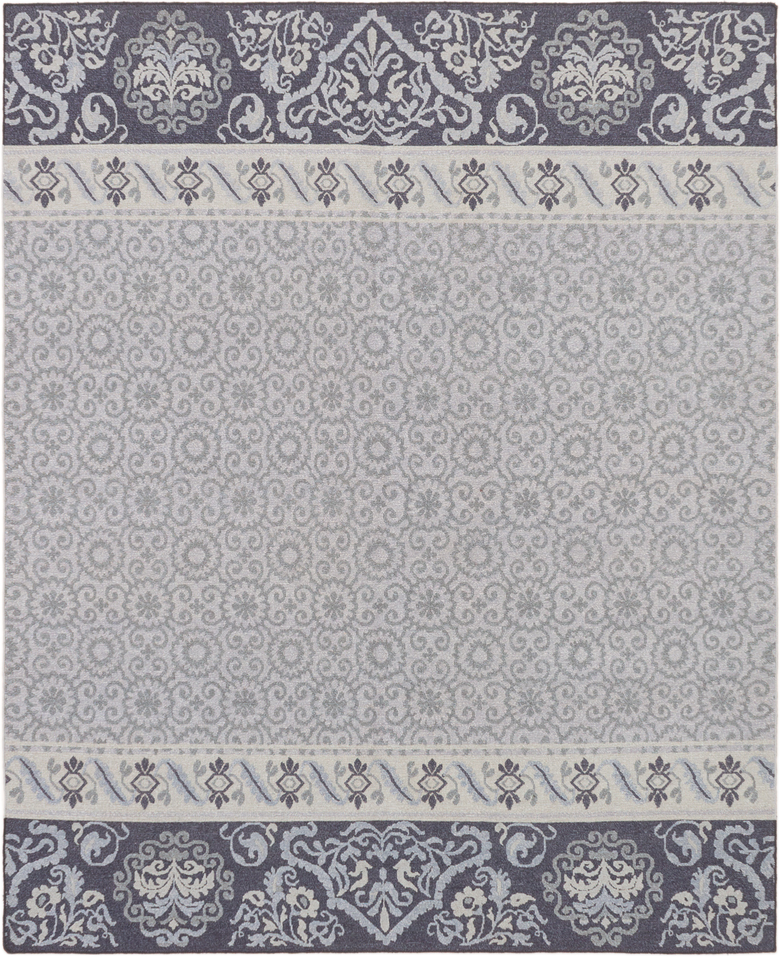 Hand woven Tamar III Grey Wool Tapestry Kilim 7'9" x 9'9" Size: 7'9" x 9'9"  