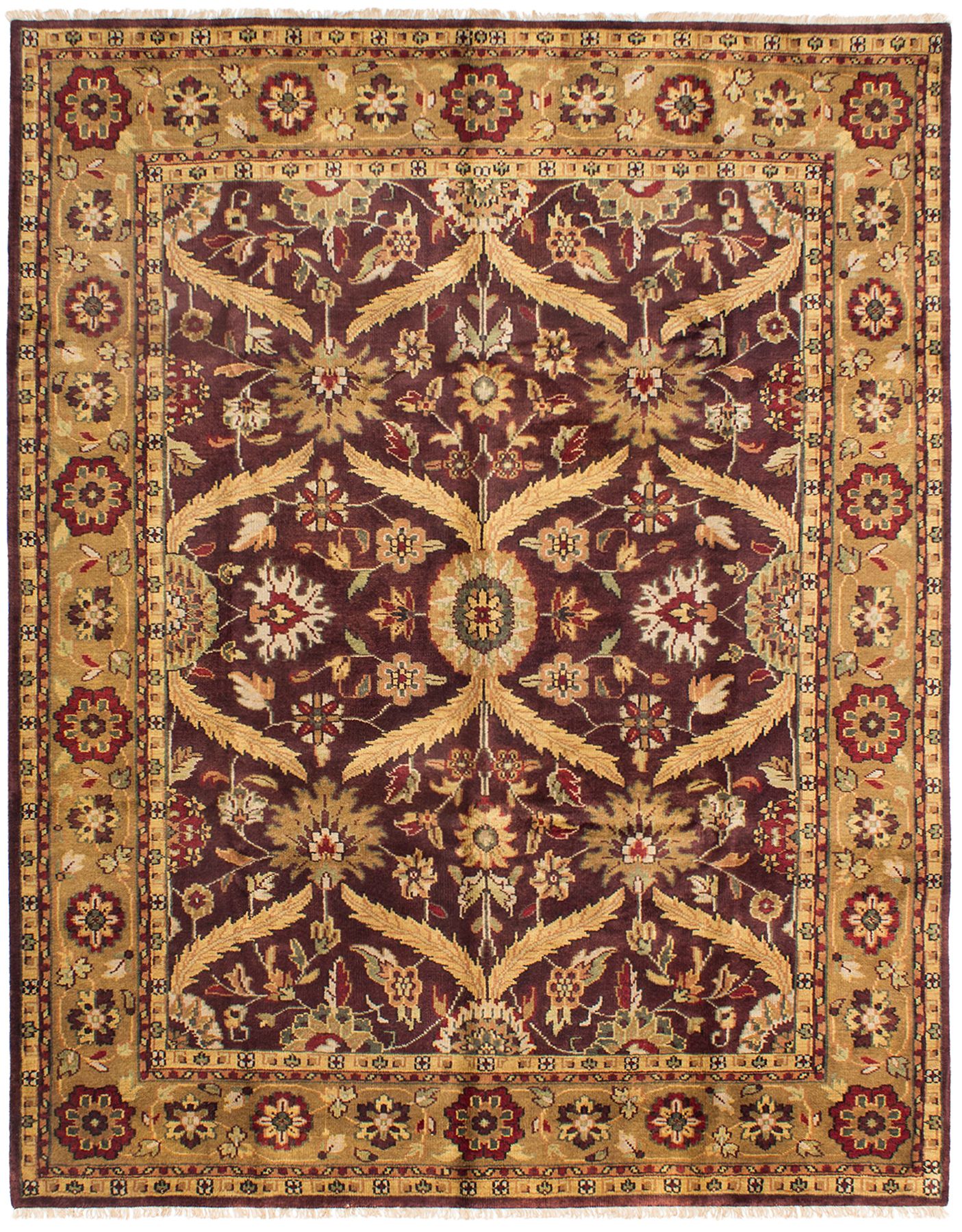 Hand-knotted Royal Mahal Dark Burgundy Wool Rug 8'0" x 10'0"  Size: 8'0" x 10'0"  