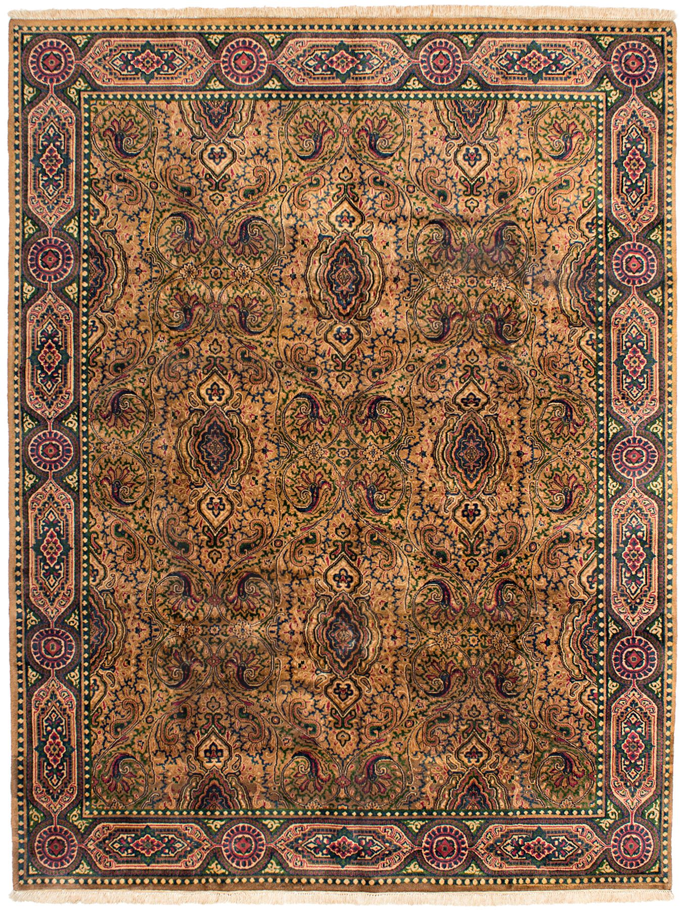 Hand-knotted Royal Mahal Brown Wool Rug 7'10" x 10'3" Size: 7'10" x 10'3"  