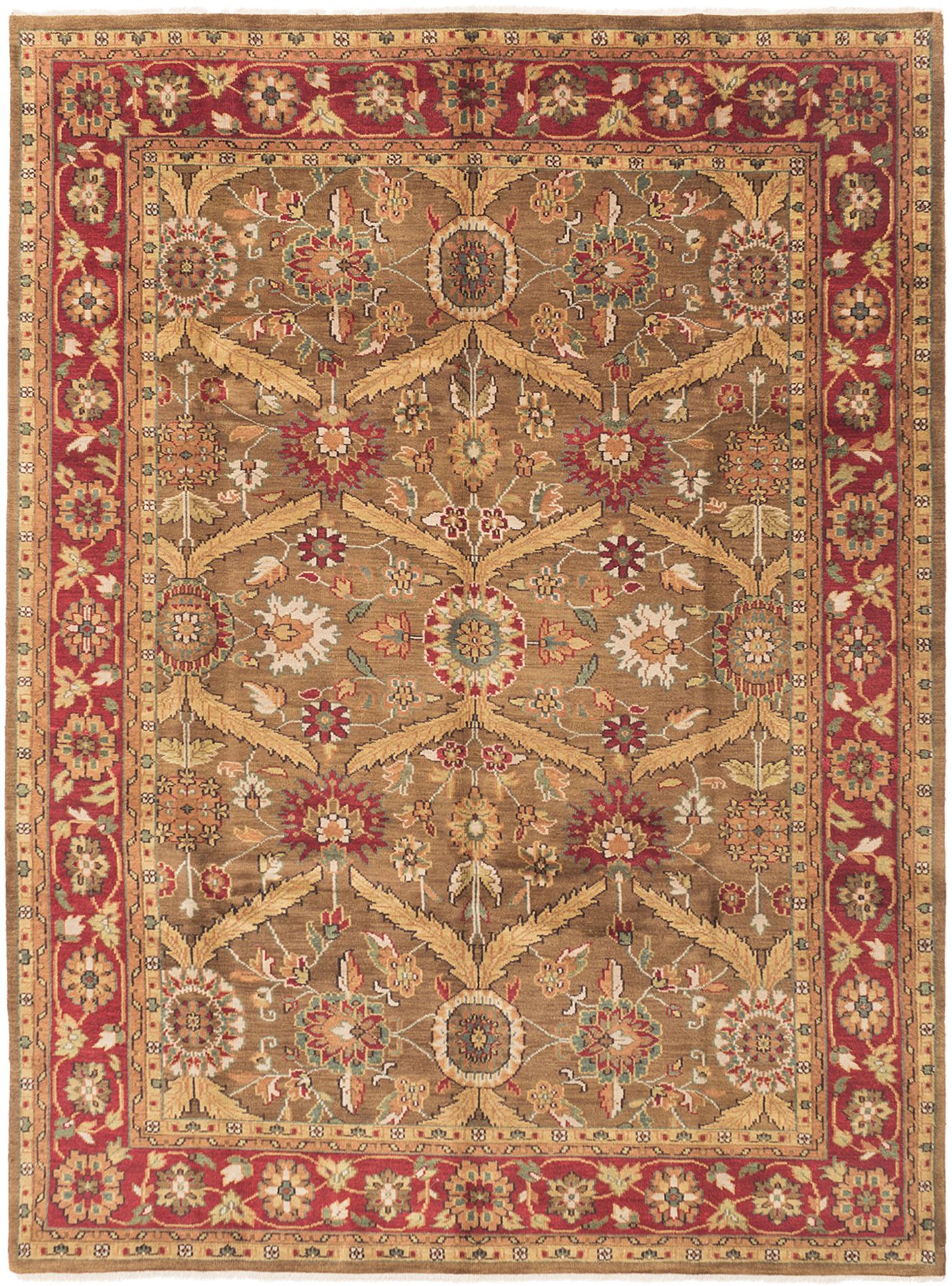 Hand-knotted Royal Mahal Brown Wool Rug 8'6" x 11'6" Size: 8'6" x 11'6"  