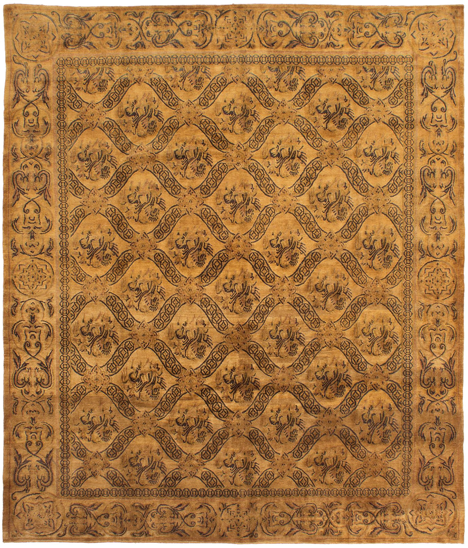 Hand-knotted Karma Light Brown Wool Rug 8'0" x 9'6" Size: 8'0" x 9'6"  