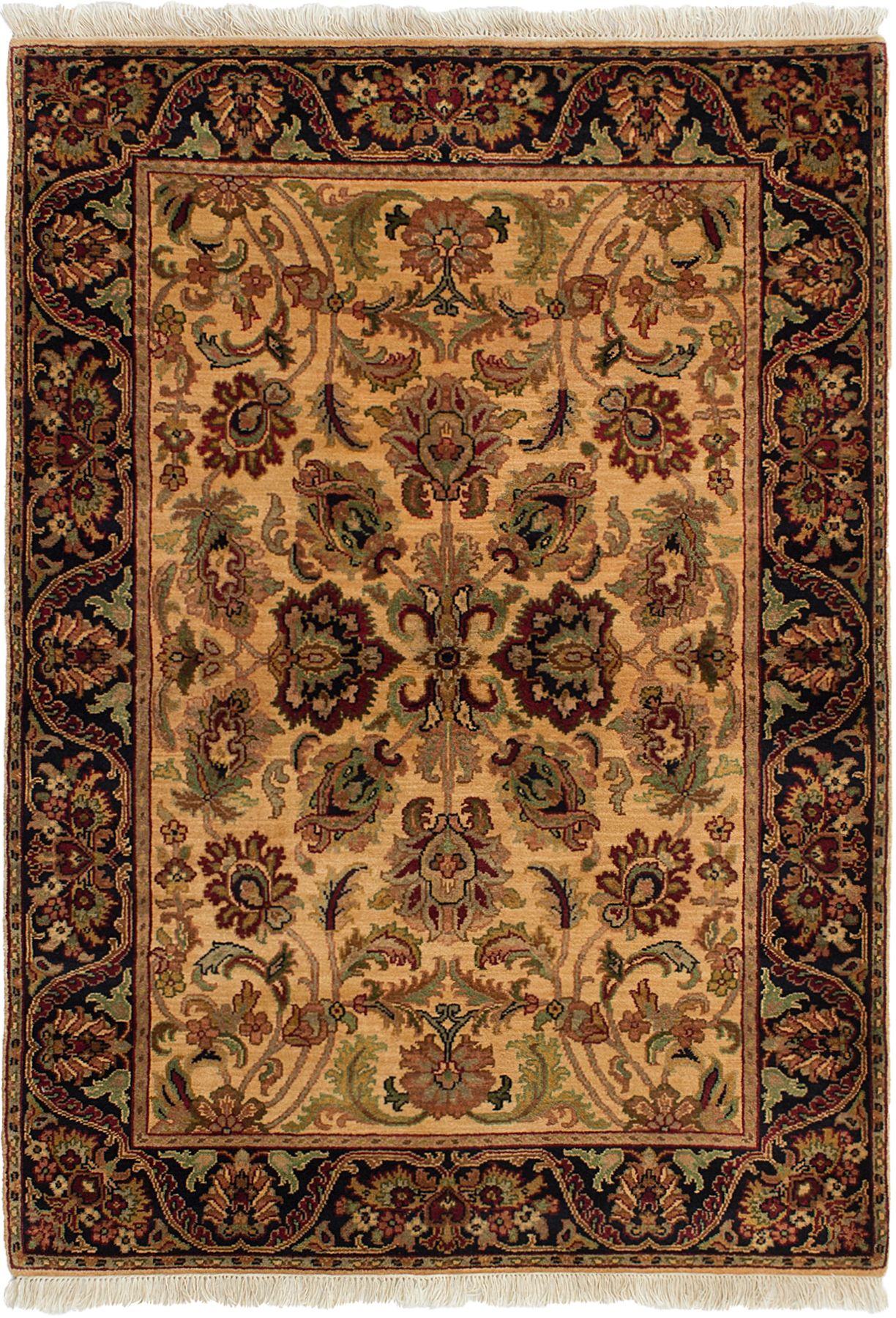 Hand-knotted Sultanabad Cream Wool Rug 4'1" x 5'11" Size: 4'1" x 5'11"  