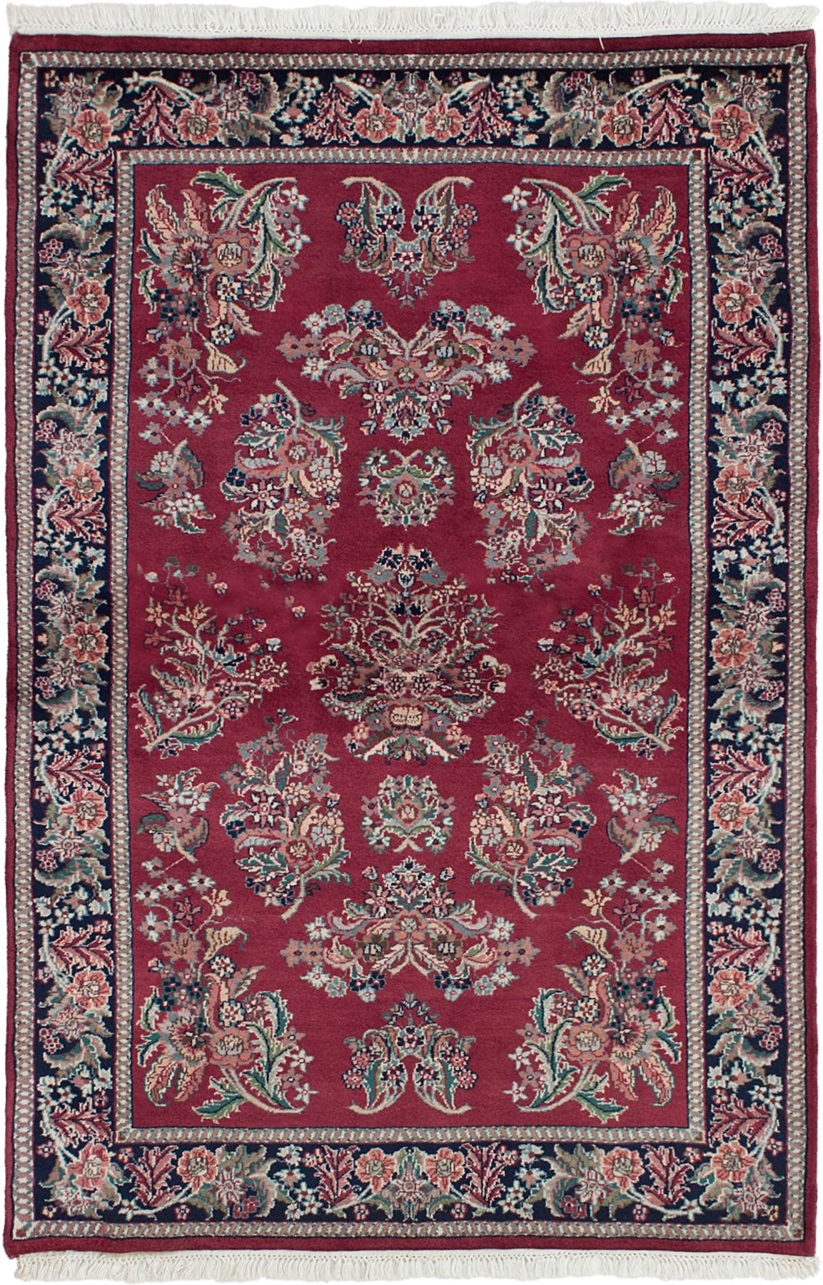 Hand-knotted Royal Sarough Dark Red Wool Rug 3'11" x 6'3" Size: 3'11" x 6'3"  
