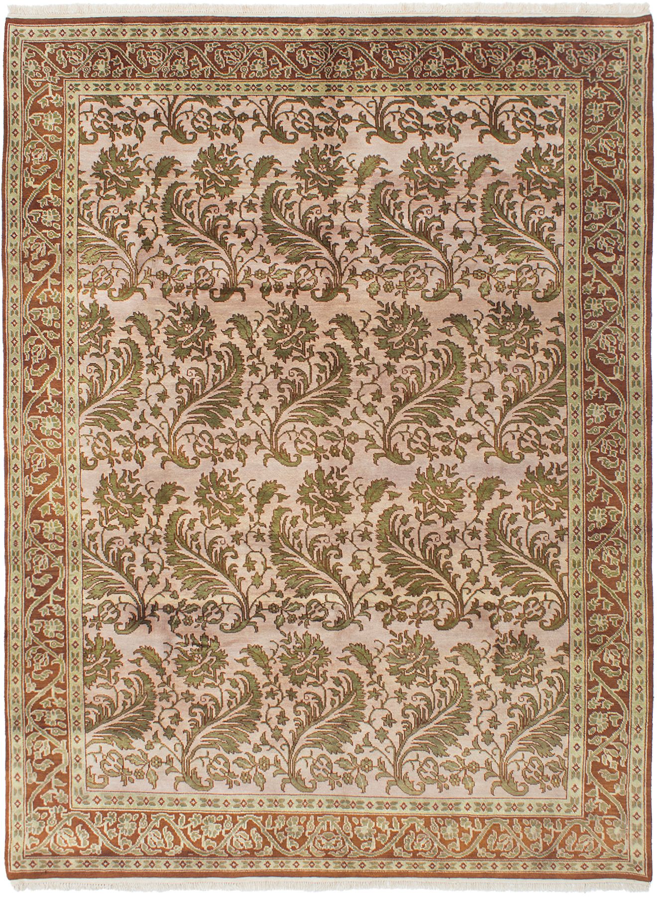 Hand-knotted Royal Mahal Beige Wool Rug 8'7" x 11'4" Size: 8'7" x 11'4"  