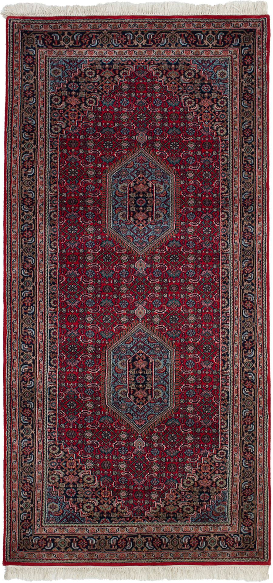Hand-knotted Bijar Red Wool Rug 4'1" x 8'7" Size: 4'1" x 8'7"  