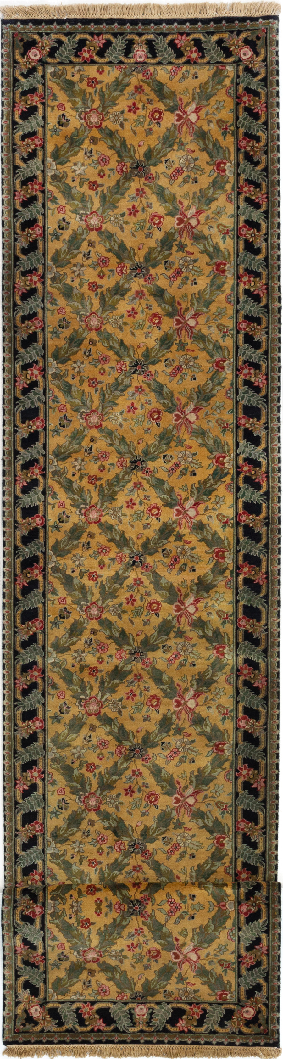 Hand-knotted Jamshidpour Dark Gold Wool Rug 2'6" x 19'0" Size: 2'6" x 19'0"  