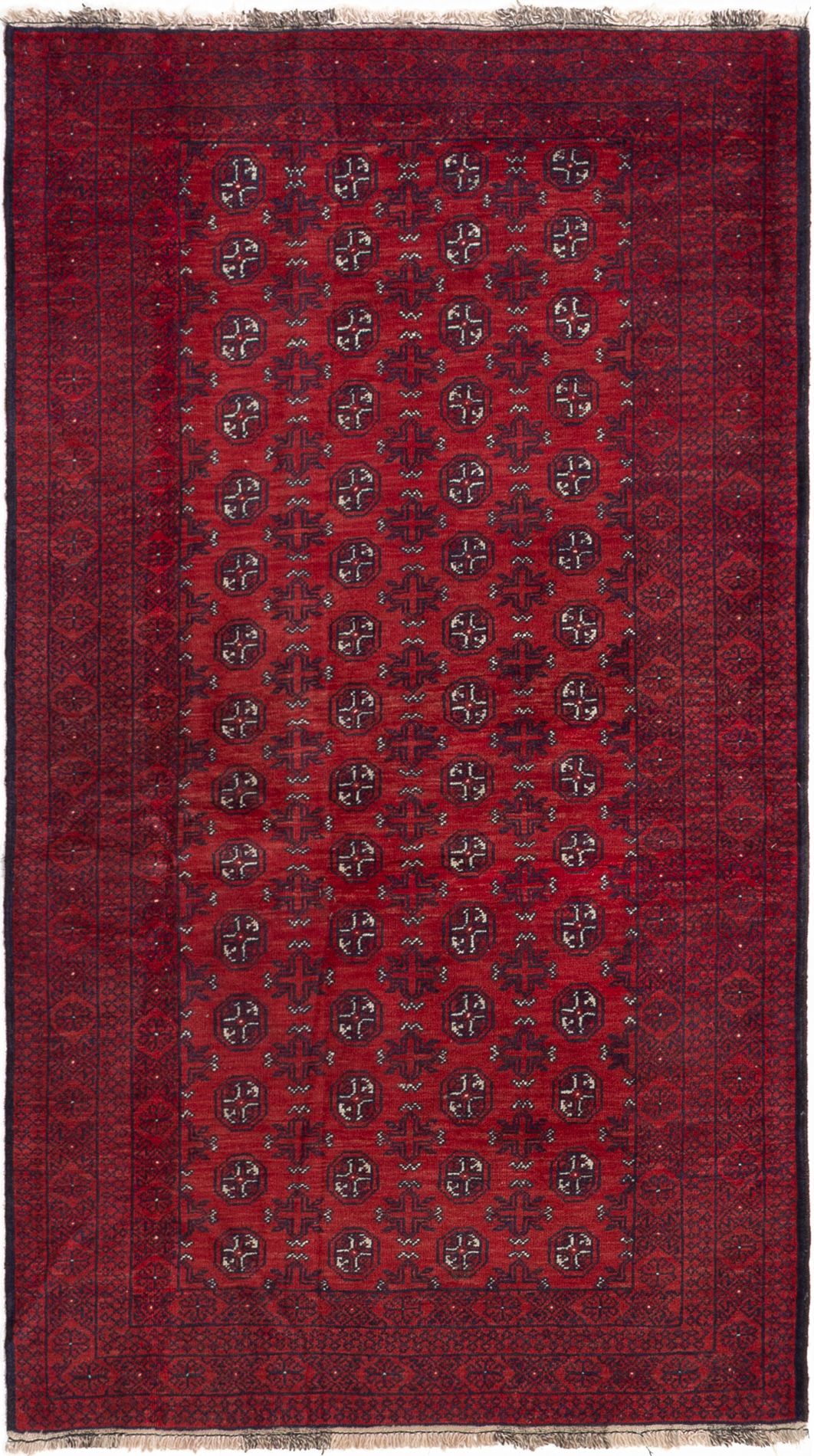 Hand-knotted Teimani Red Wool Rug 3'8" x 6'4" Size: 3'8" x 6'4"  
