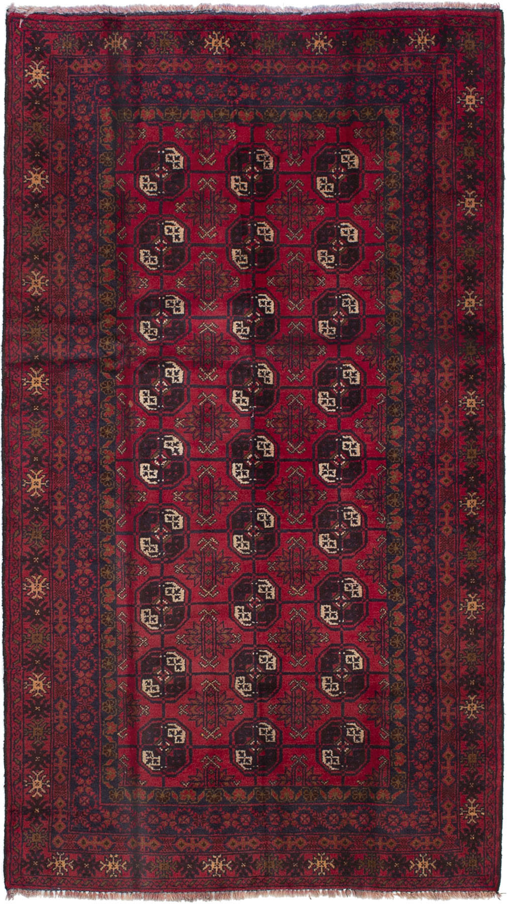 Hand-knotted Teimani Red Wool Rug 3'6" x 6'5"  Size: 3'6" x 6'5"  