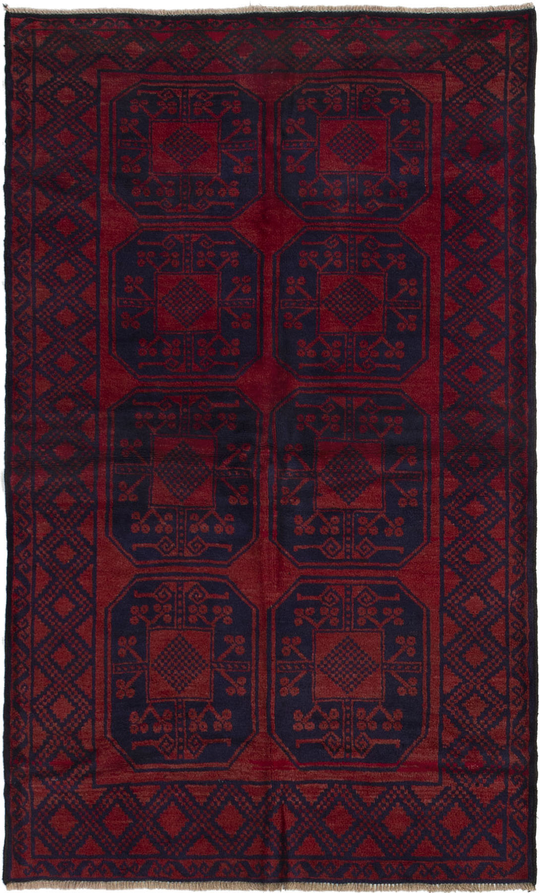 Hand-knotted Teimani Dark Copper Wool Rug 3'10" x 6'2" Size: 3'10" x 6'2"  