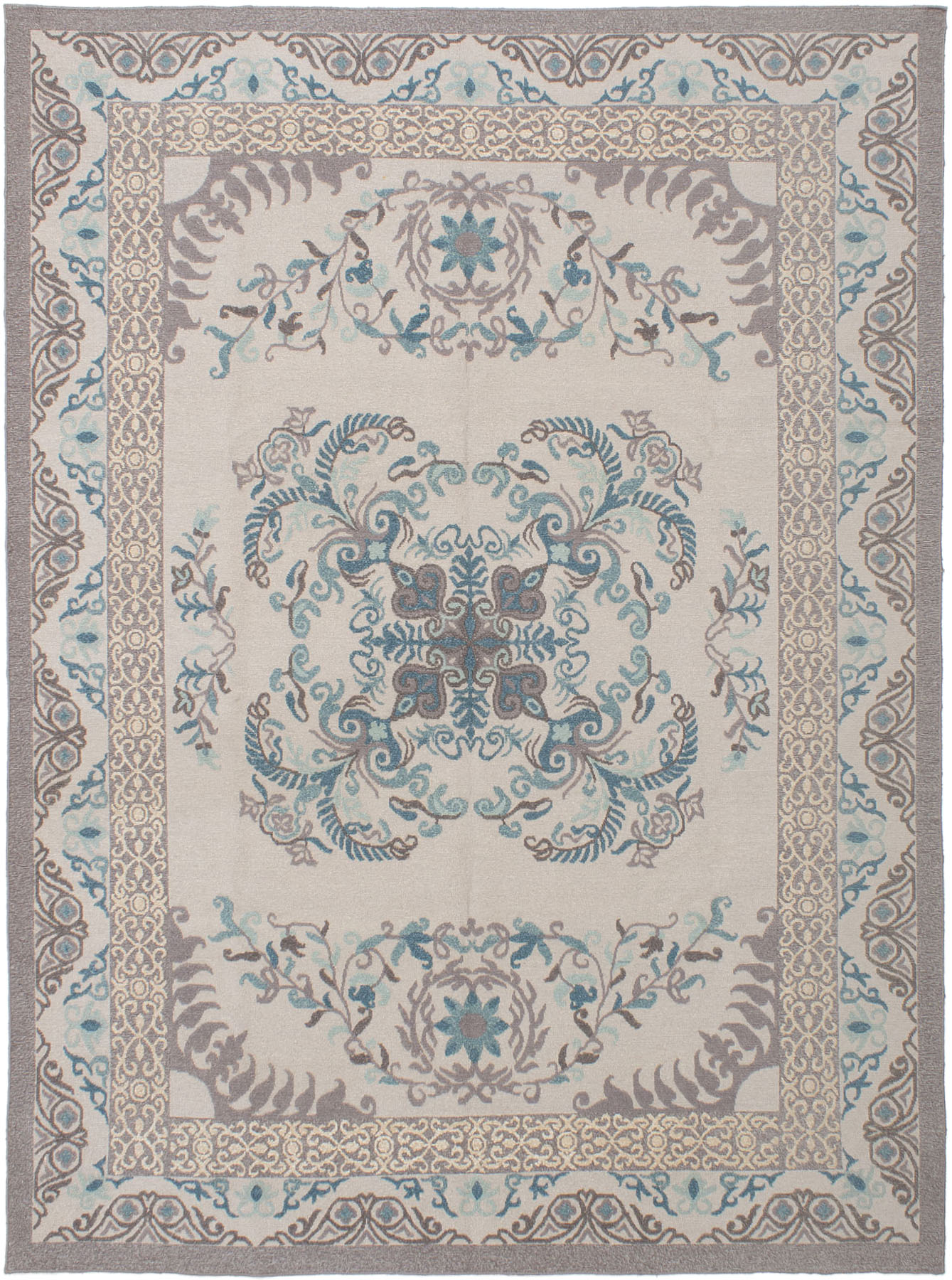 Hand woven Tamar IV Grey Wool Tapestry Kilim 8'6" x 11'6" Size: 8'6" x 11'6"  