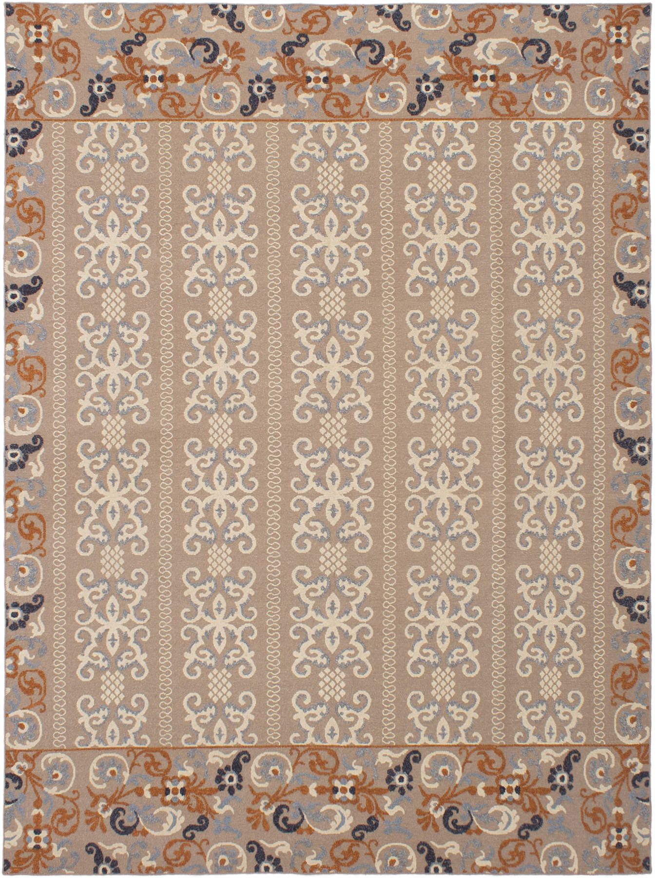 Hand woven Tamar I Tan Wool Tapestry Kilim 8'6" x 11'6" Size: 8'6" x 11'6"  