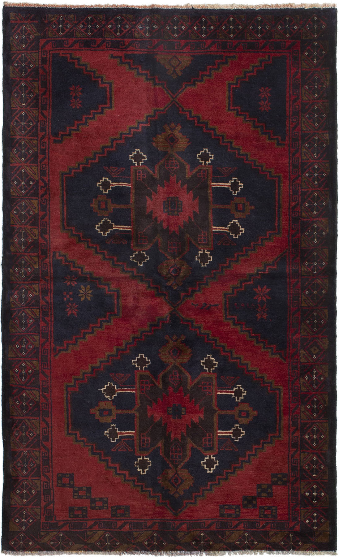 Hand-knotted Rizbaft Dark Copper Wool Rug 3'7" x 6'3" Size: 3'7" x 6'3"  