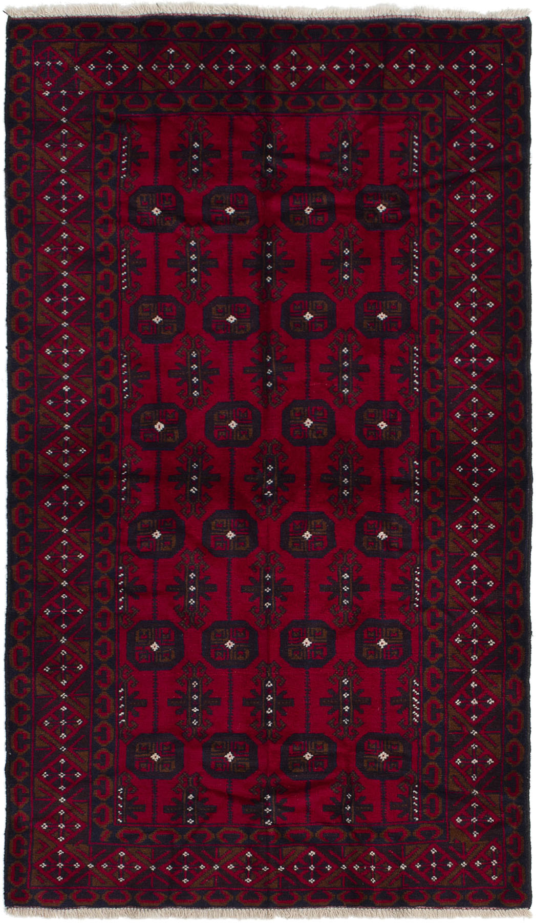 Hand-knotted Finest Rizbaft Red Wool Rug 3'5" x 6'1" Size: 3'5" x 6'1"  