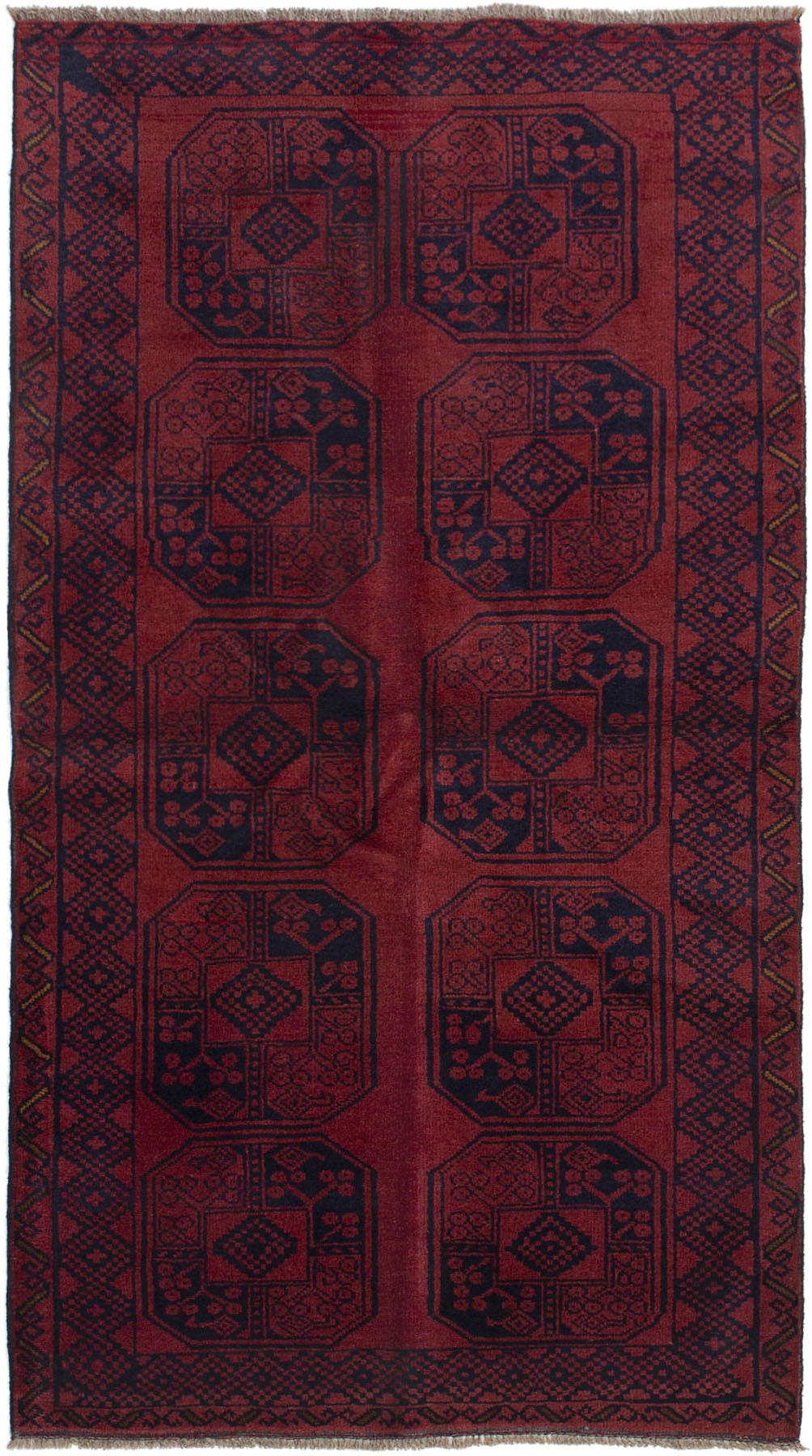 Hand-knotted Teimani Dark Copper Wool Rug 3'5" x 6'2" Size: 3'5" x 6'2"  