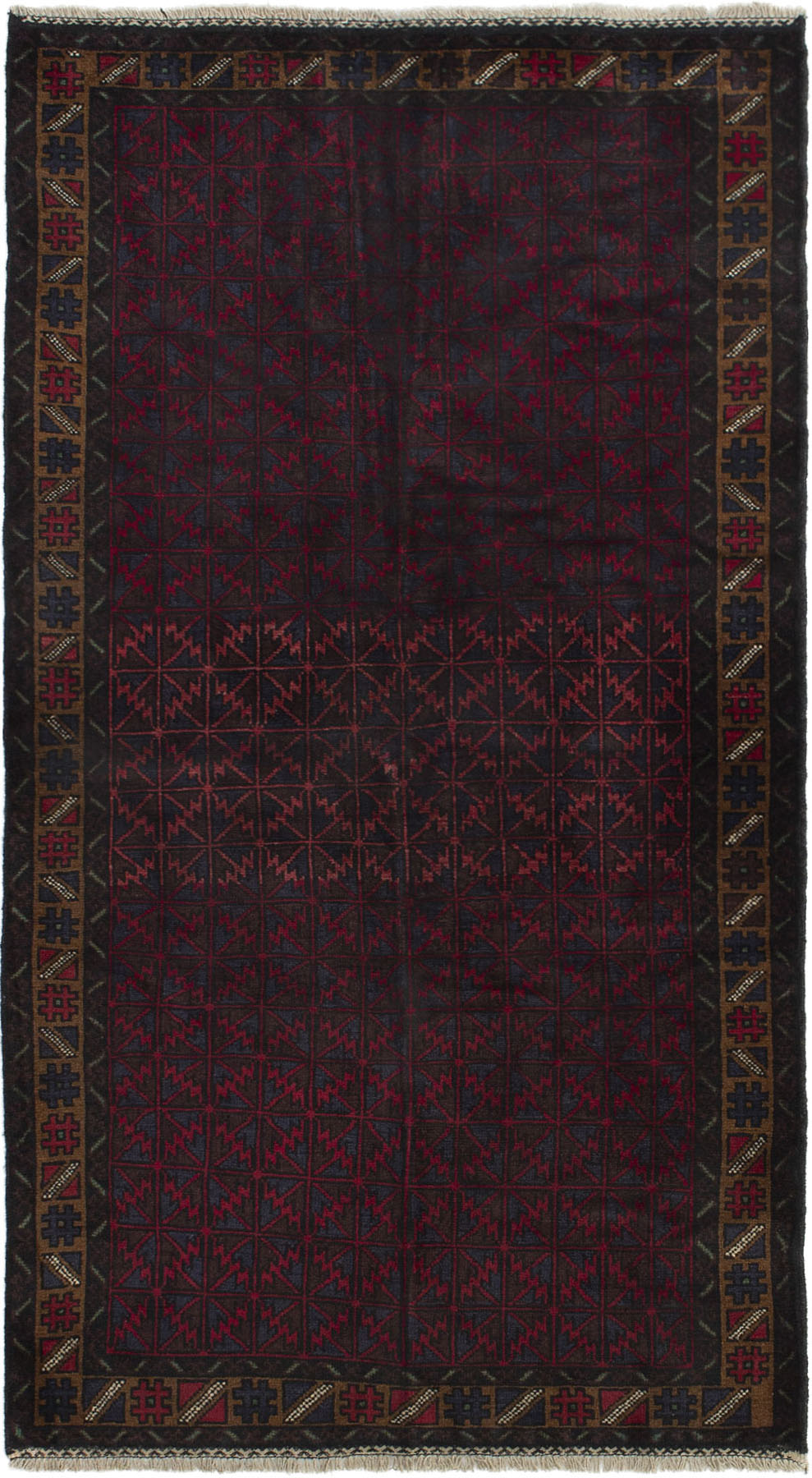 Hand-knotted Teimani Red Wool Rug 3'7" x 6'7"  Size: 3'7" x 6'7"  